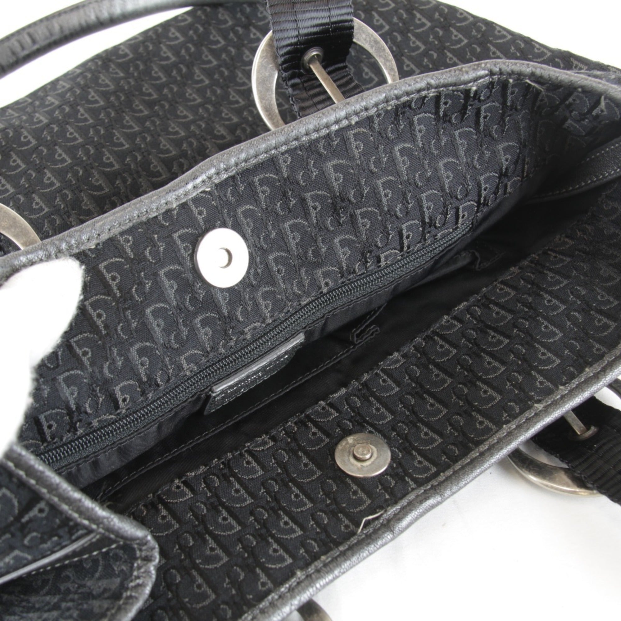 Christian Dior Trotter Black Canvas Tote Bag (Pre-Owned)