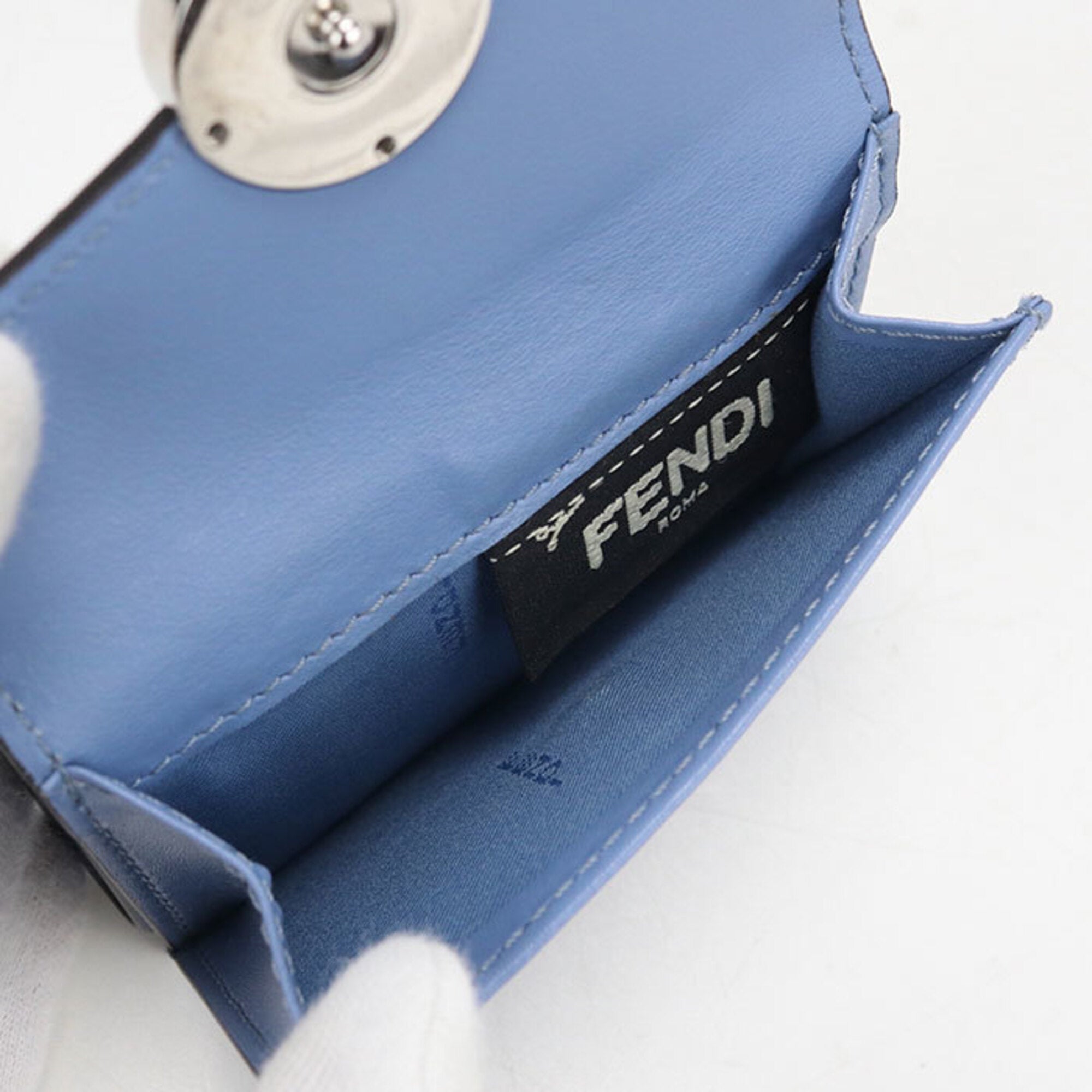 Fendi Blue Leather Wallet (Tri-Fold) (Pre-Owned)