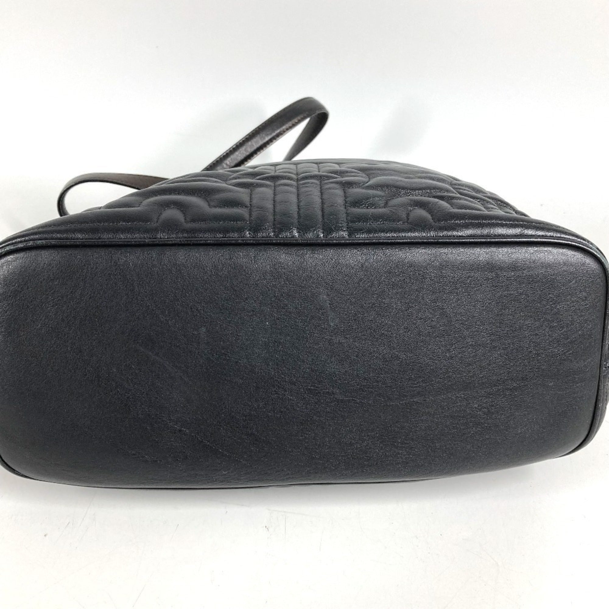 Bvlgari Black Leather Handbag Shoulder Bag (Pre-Owned)