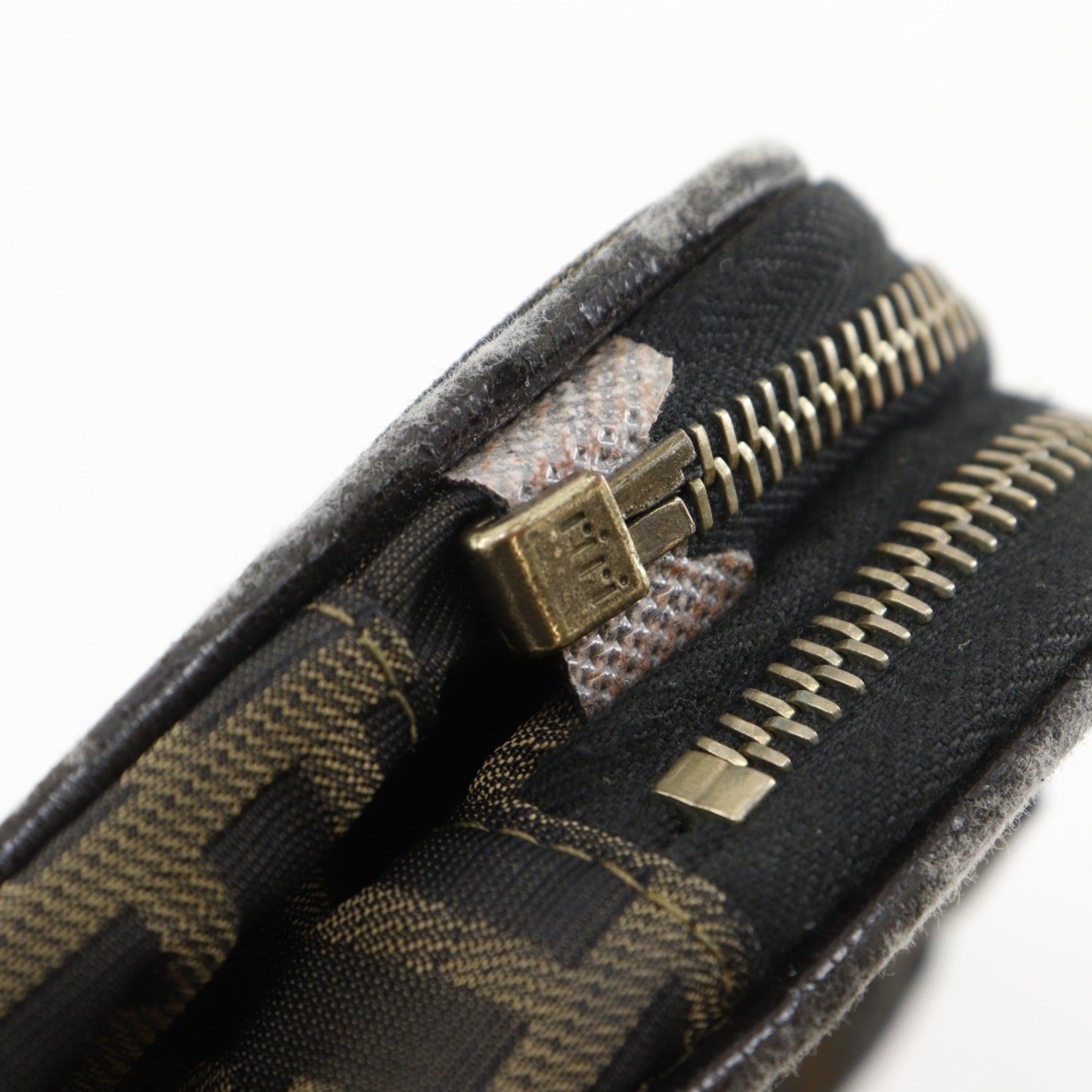Fendi Brown Nylon Canvas Pouch (Pre-Owned)