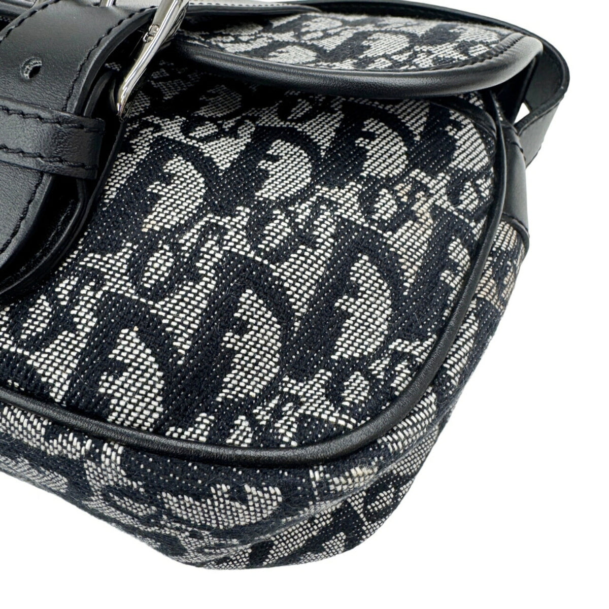 Christian Dior Trotter Black Canvas Shoulder Bag (Pre-Owned)