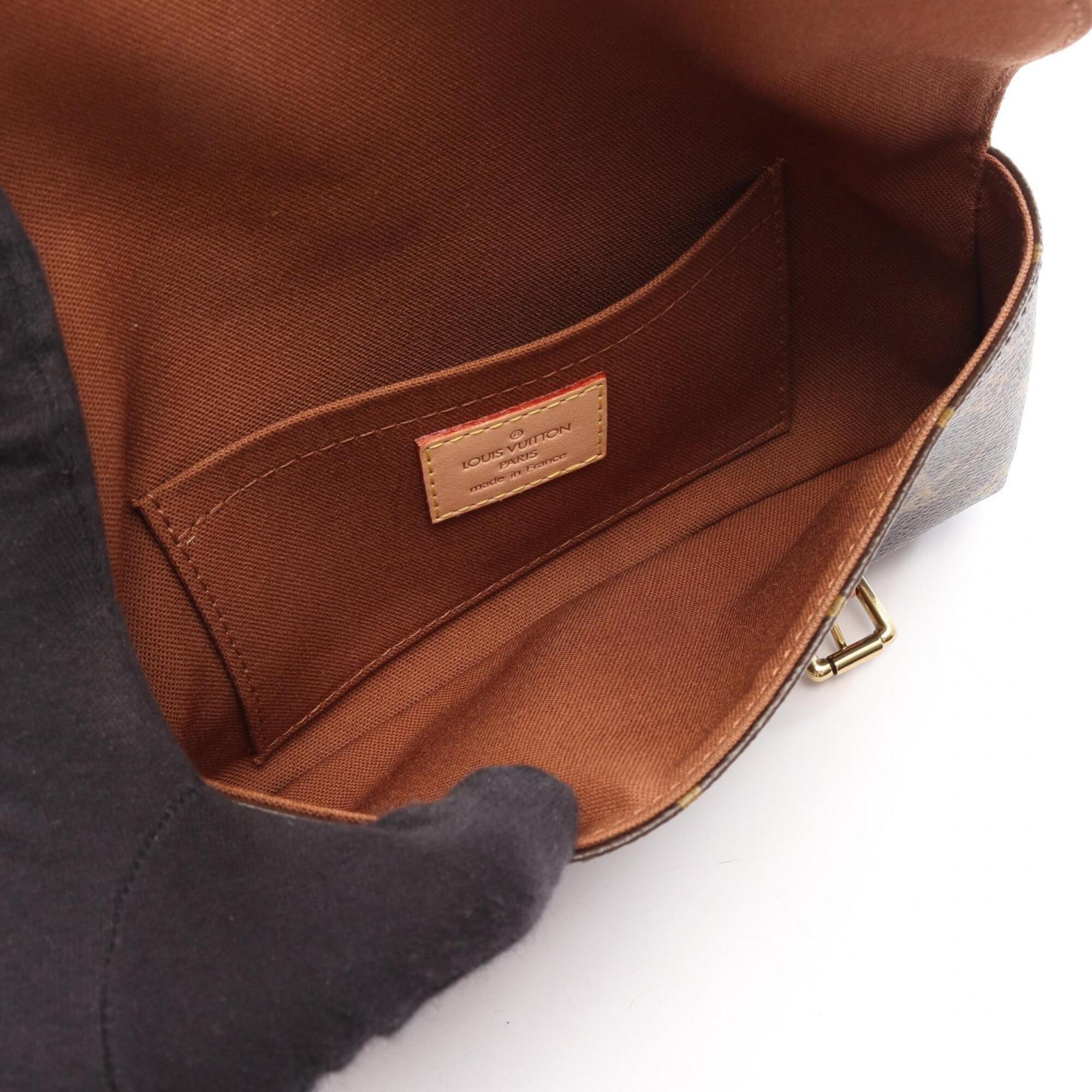Louis Vuitton Brown Coated Canvas Monogram Leather Fanny Pack Handbag Pochette (Pre-Owned)