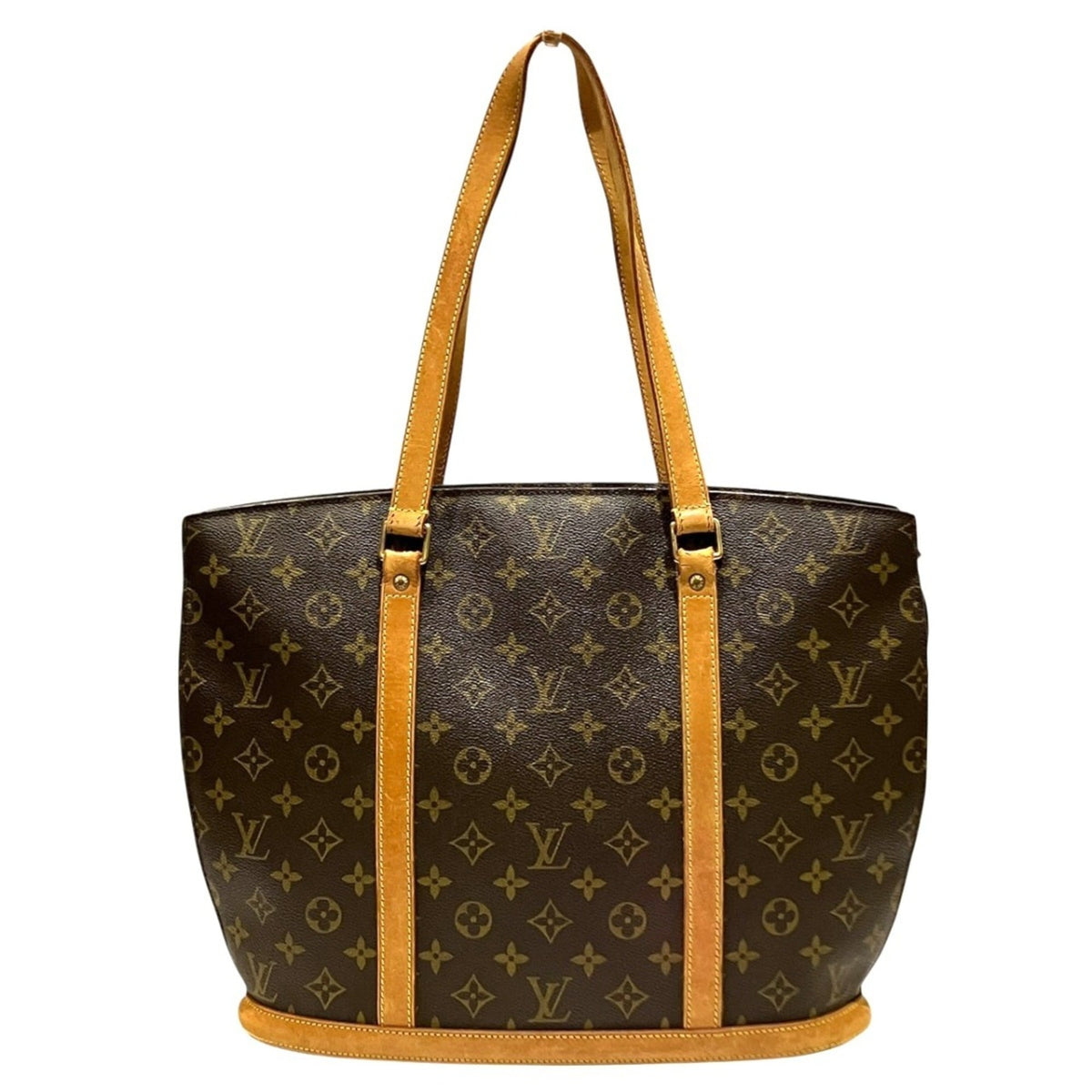 Louis Vuitton Brown Monogram Canvas Leather Tote Bag (Pre-Owned)