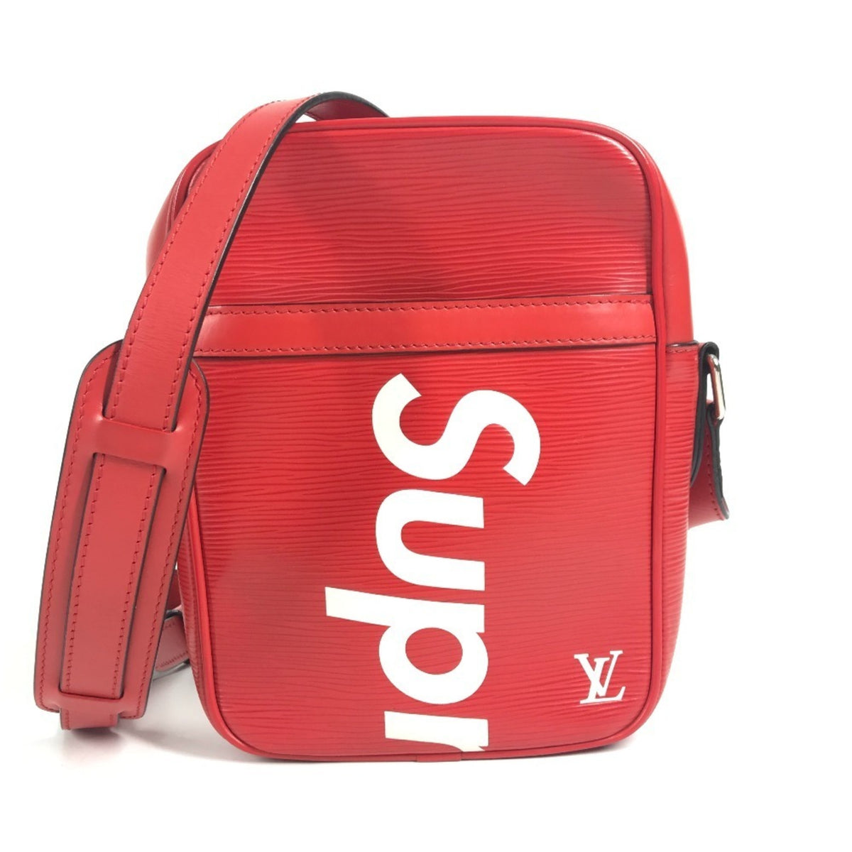 Louis Vuitton Epi Red Color White Epi Leather Pochette Shoulder Bag (Pre-Owned)