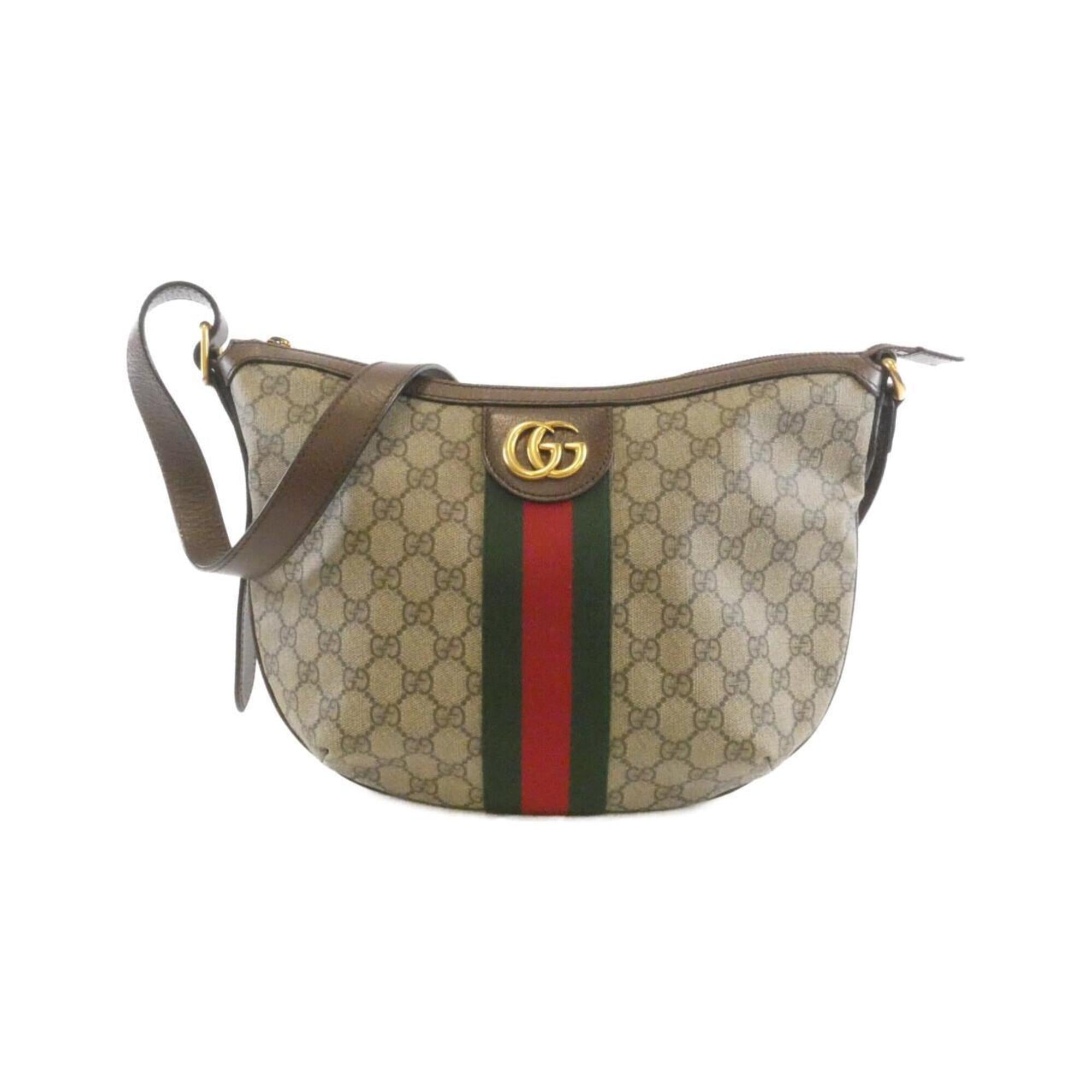 Gucci Beige Brown Gg Supreme Shoulder Bag (Pre-Owned)