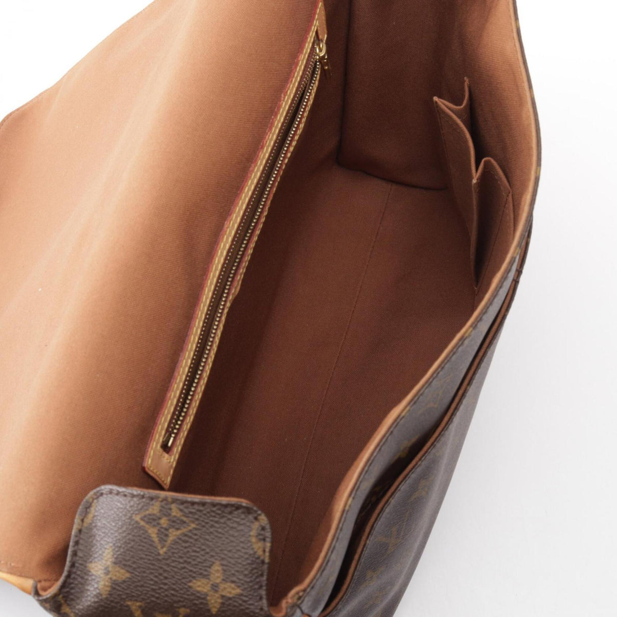 Louis Vuitton Brown Coated Canvas Leather Handbag Shoulder Bag (Pre-Owned)