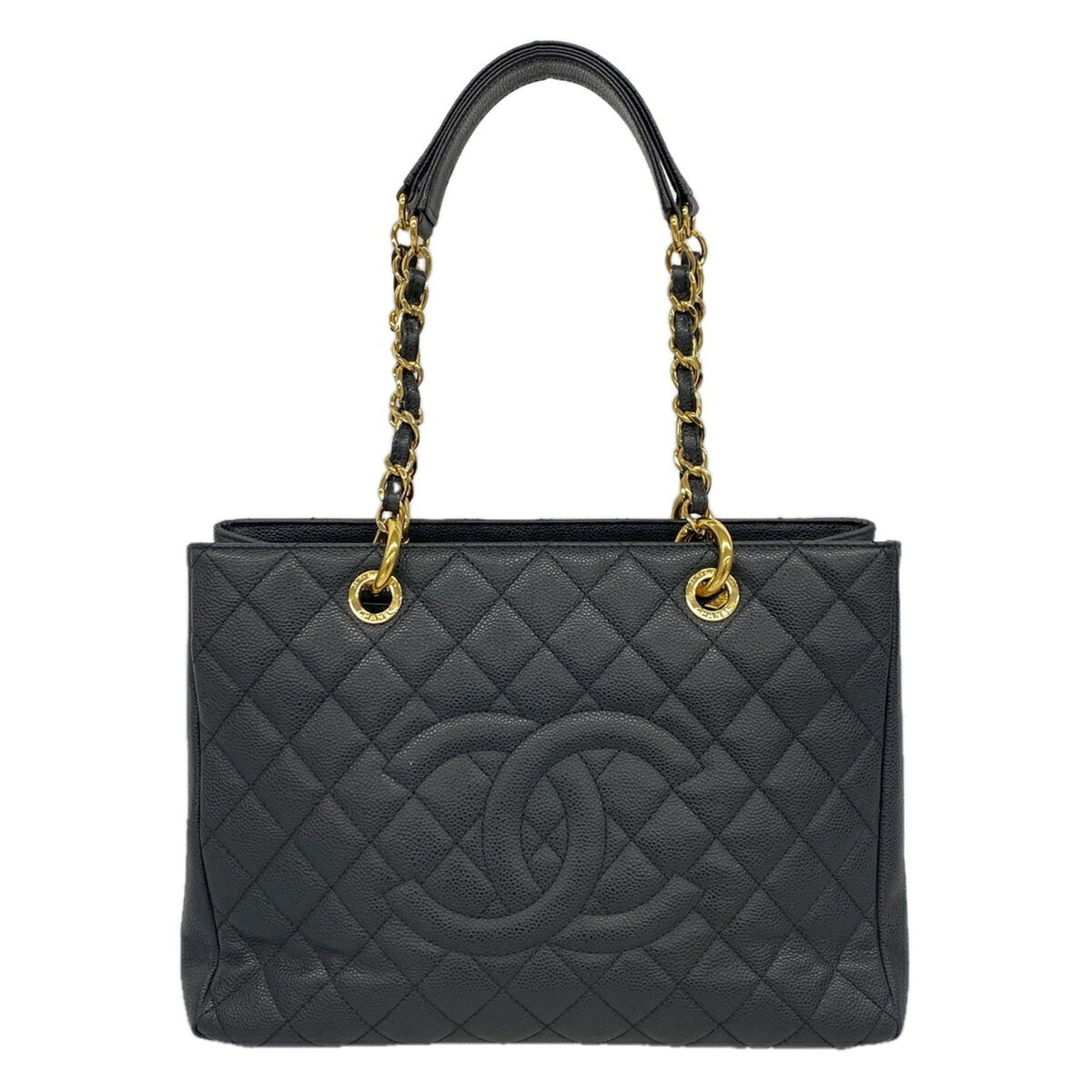 Chanel Black Grained Calfskin Tote Bag (Pre-Owned)