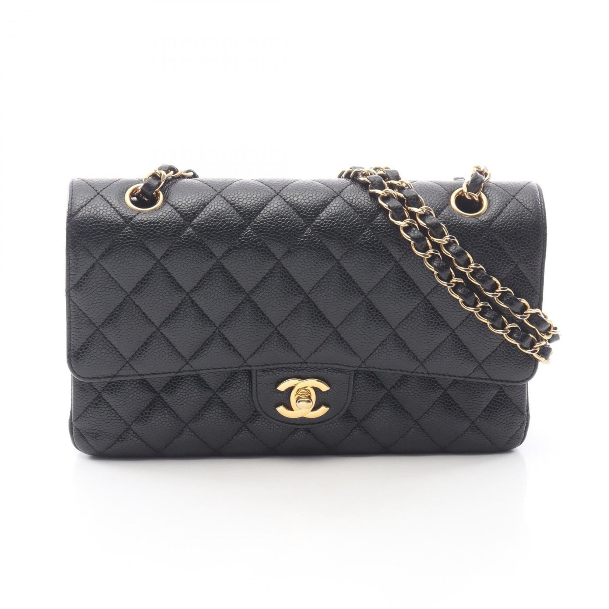 Chanel Black Grained Calfskin Handbag Shoulder Bag (Pre-Owned)