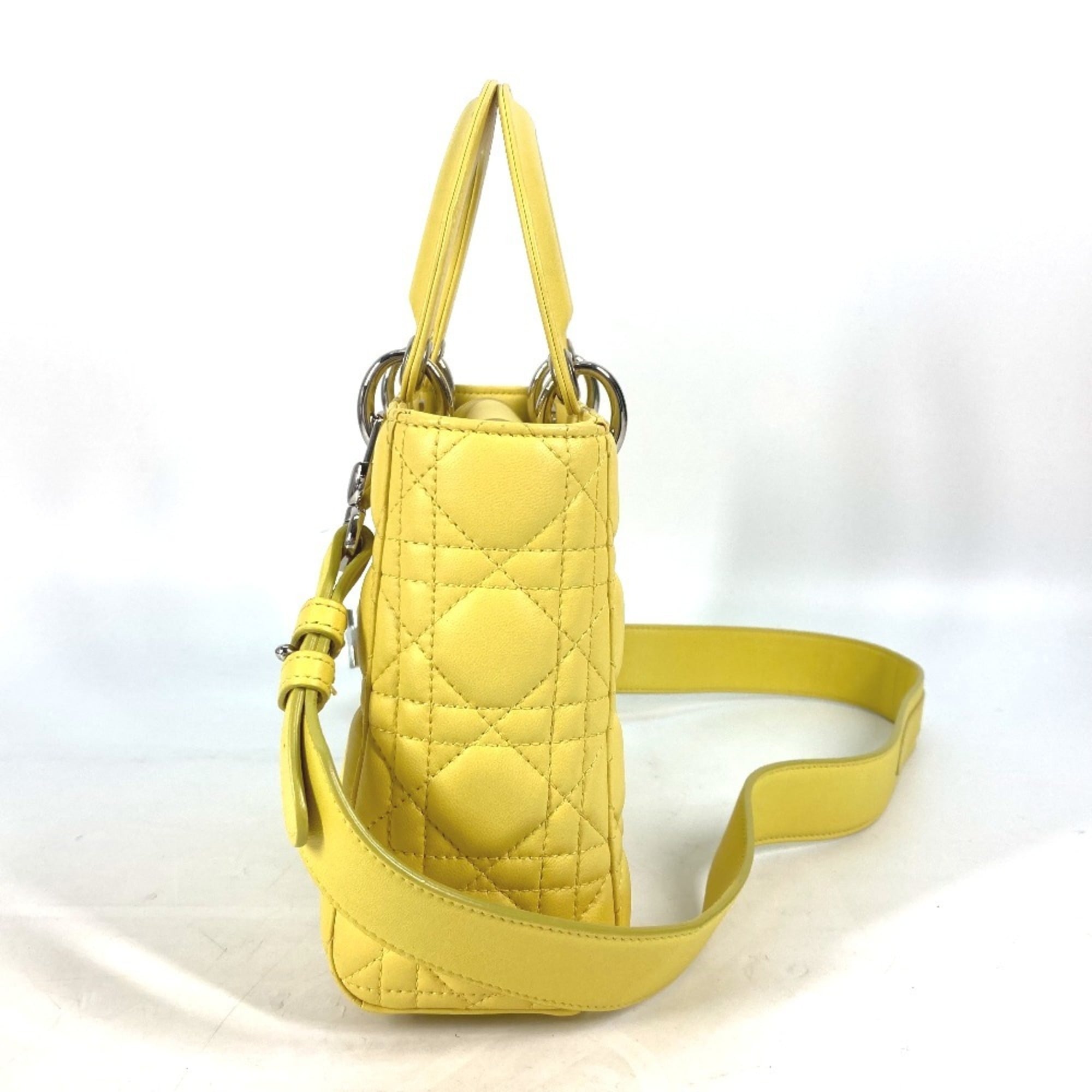 Christian Dior Yellow Leather Handbag Shoulder Bag (Pre-Owned)