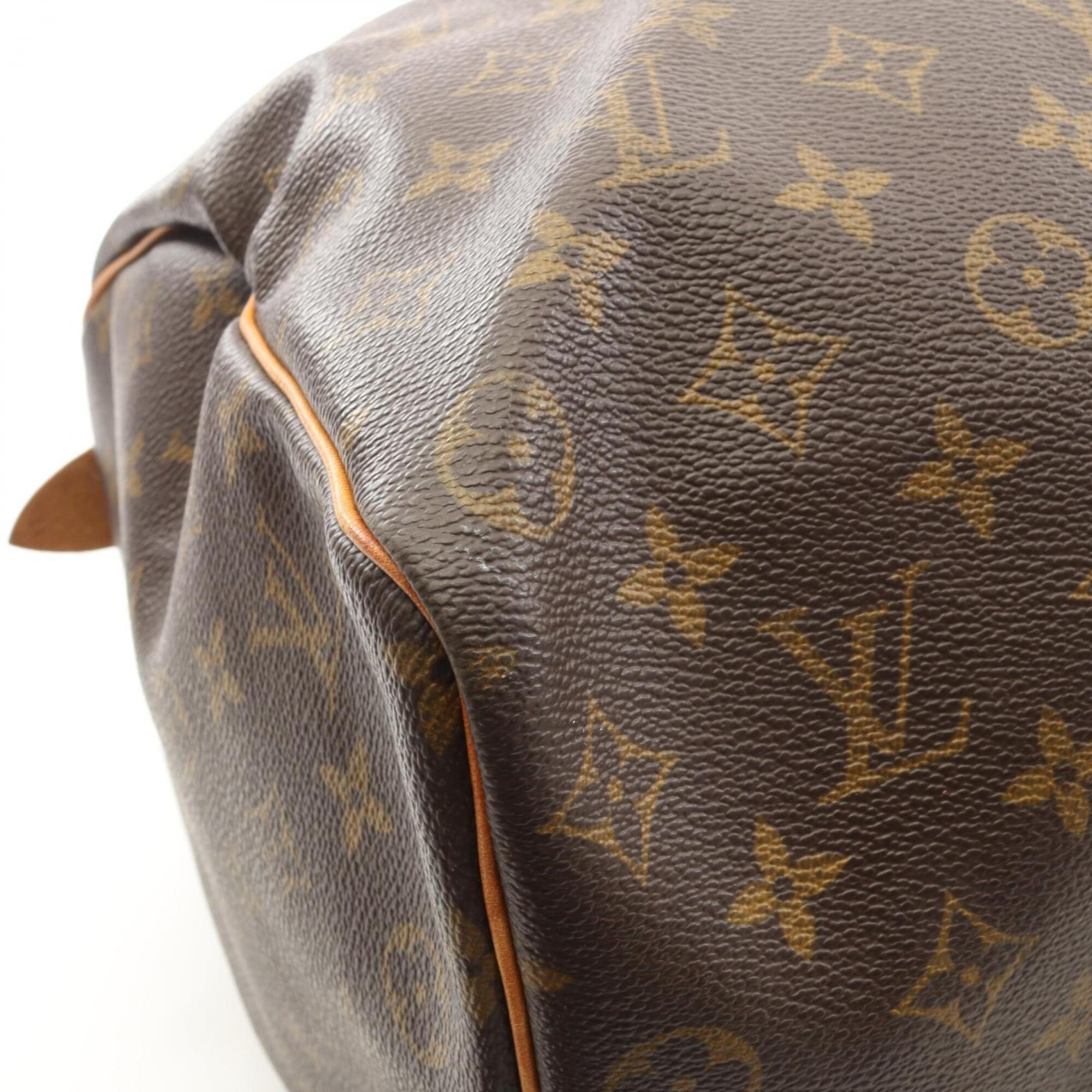 Louis Vuitton Brown Coated Canvas Leather Monogram Boston Bag Handbag (Pre-Owned)