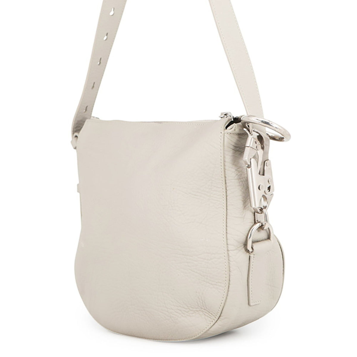 Burberry Light Gray Leather Handbag Shoulder Bag (Pre-Owned)