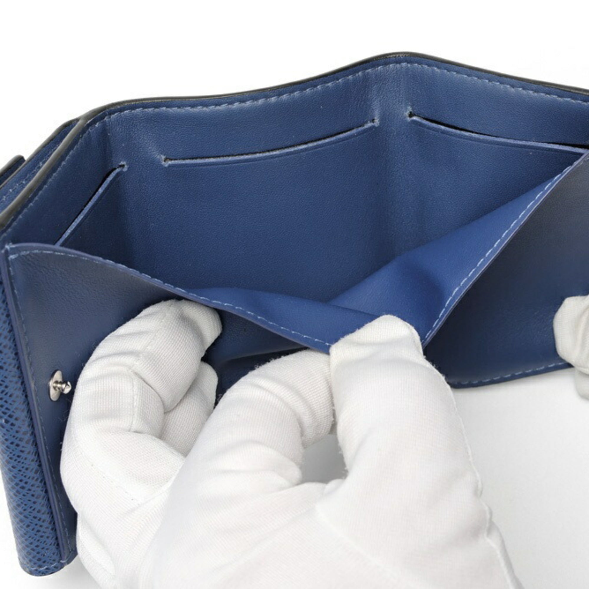 Louis Vuitton Blue Taigarama Wallet (Tri-Fold) (Pre-Owned)
