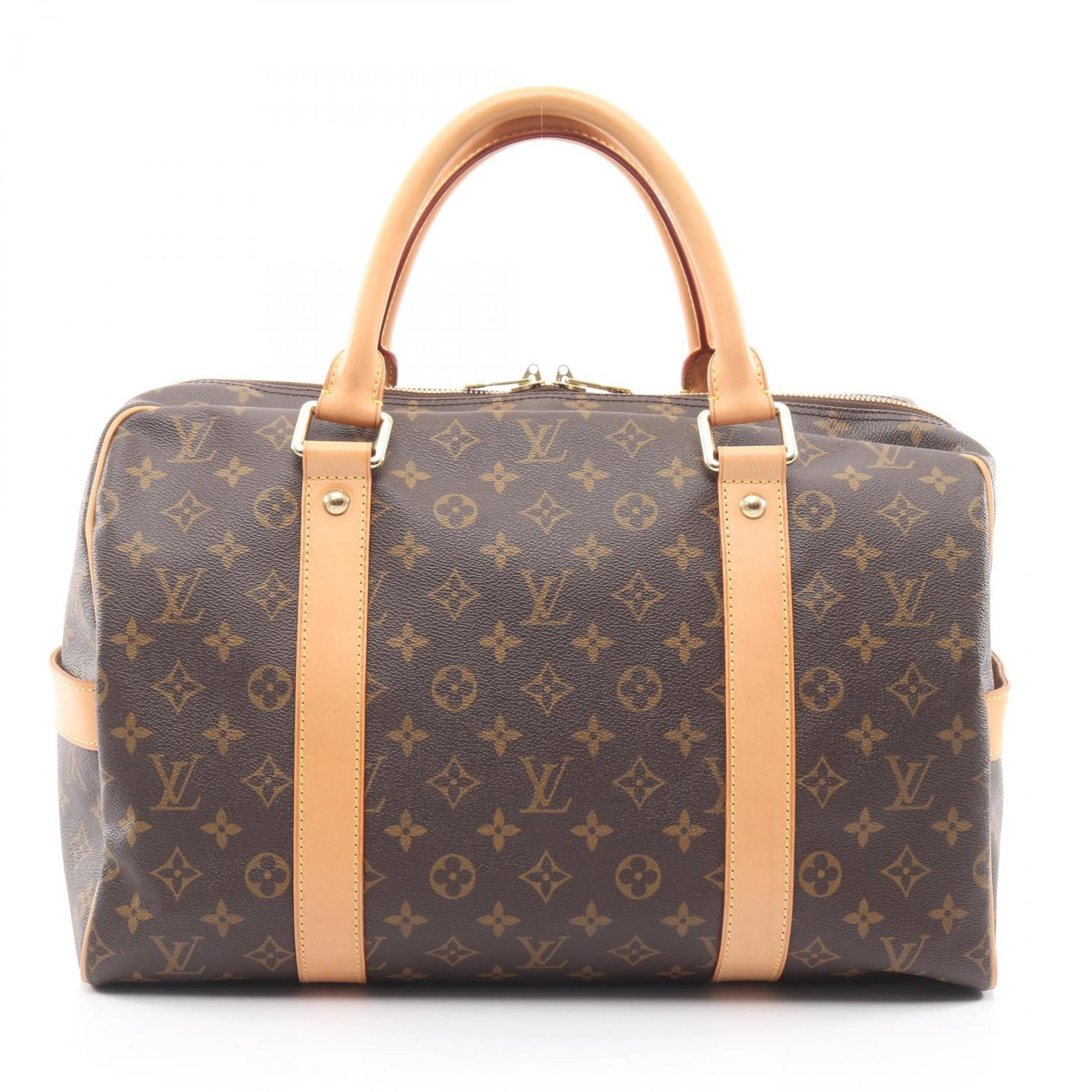 Louis Vuitton Brown Coated Canvas Leather Boston Bag (Pre-Owned)