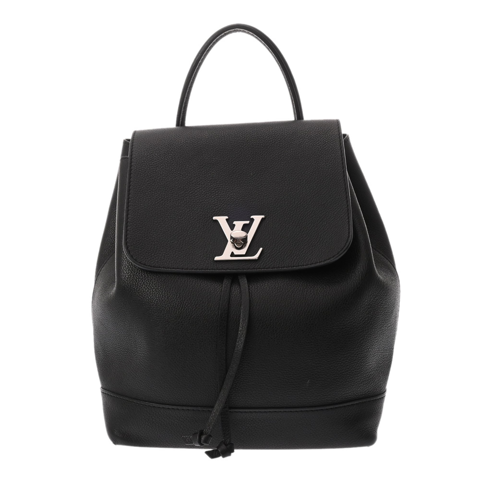 Louis Vuitton Noir Leather Backpack (Pre-Owned)
