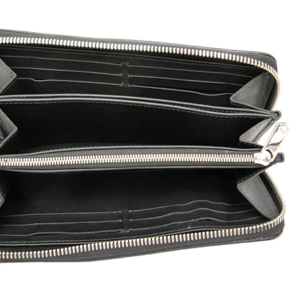 Louis Vuitton Monogram Black Leather Long Wallet (Bi-Fold) (Pre-Owned)