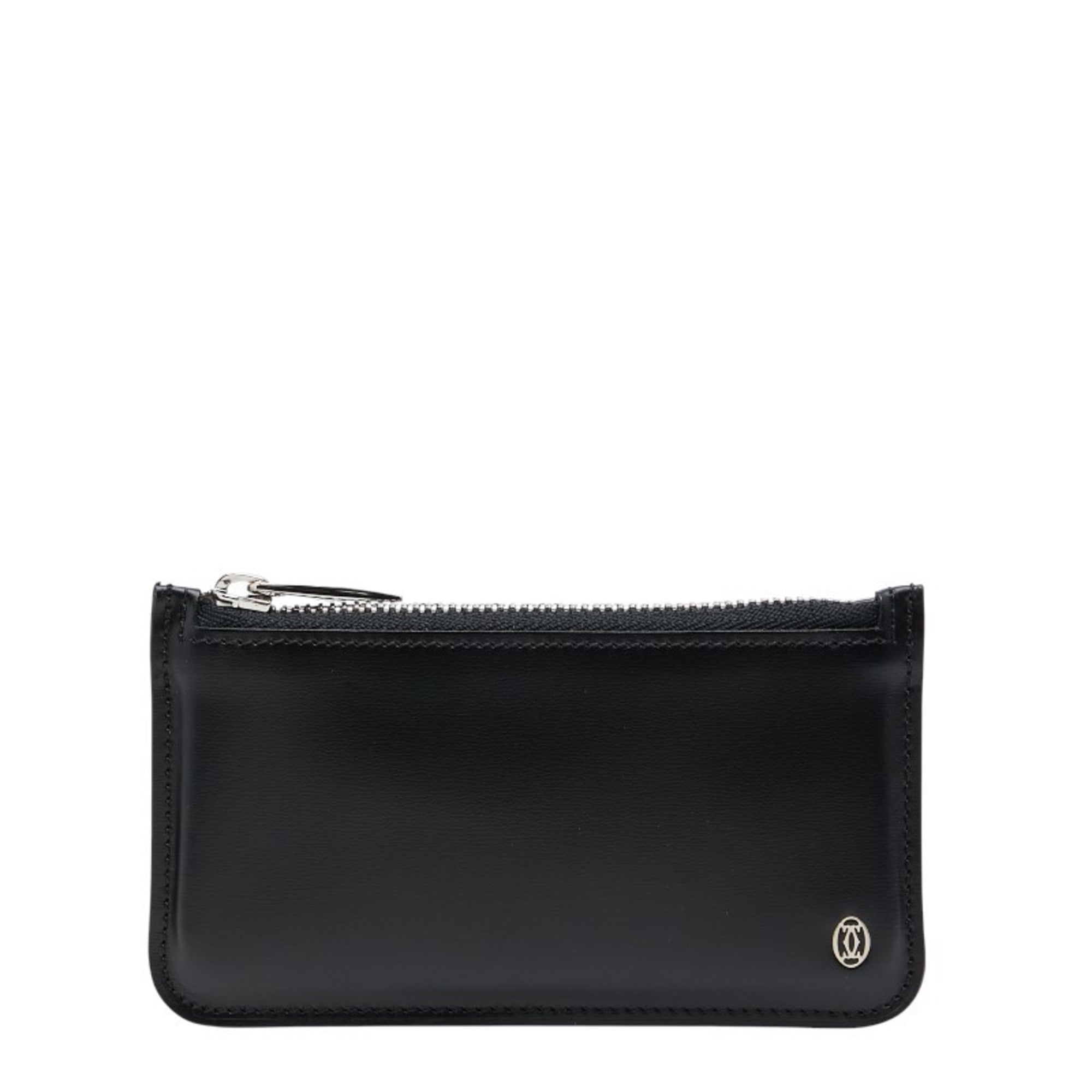 Cartier Black Leather Coin Purse/Coin Case (Pre-Owned)