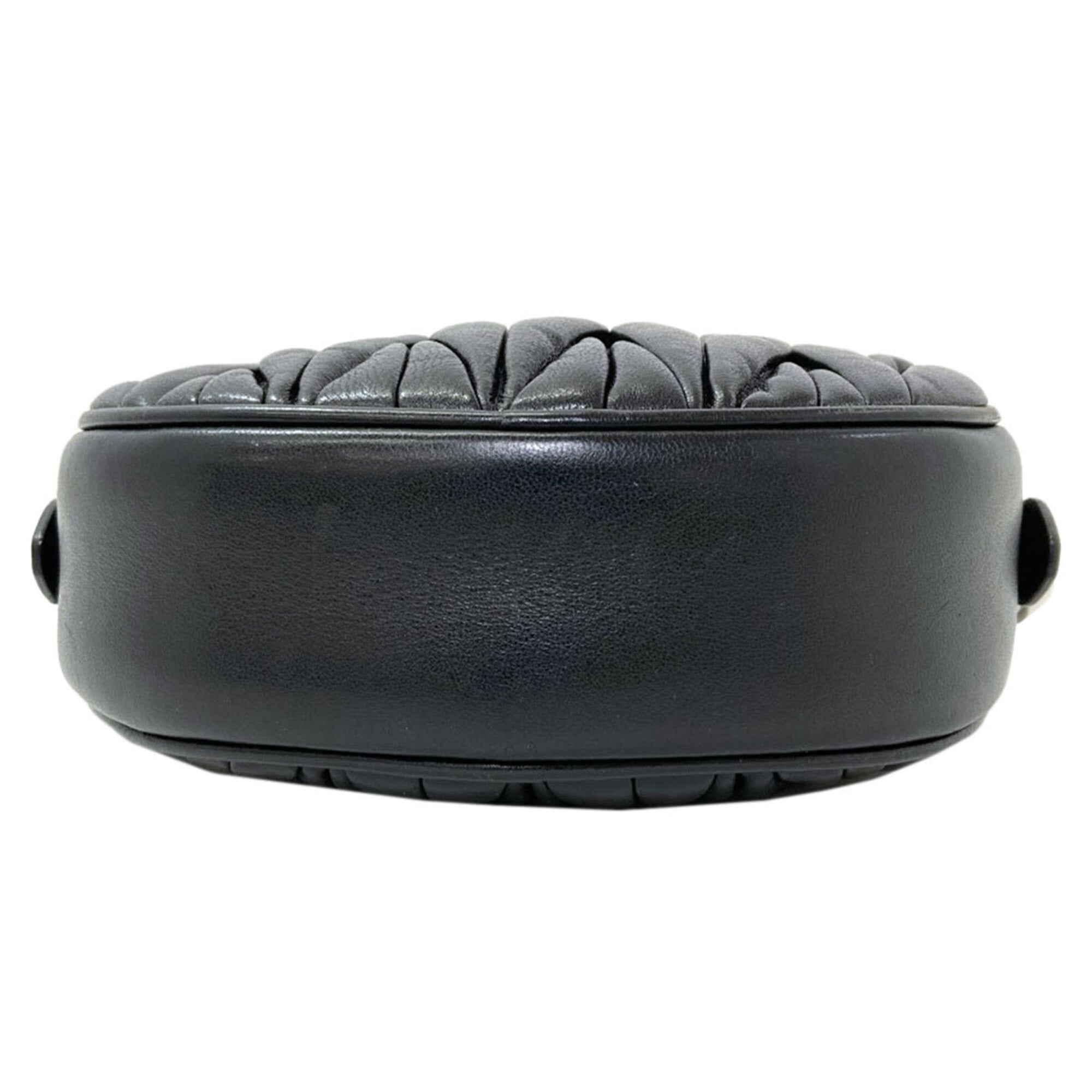 Miu Miu Black Leather Pouch Shoulder Bag (Pre-Owned)