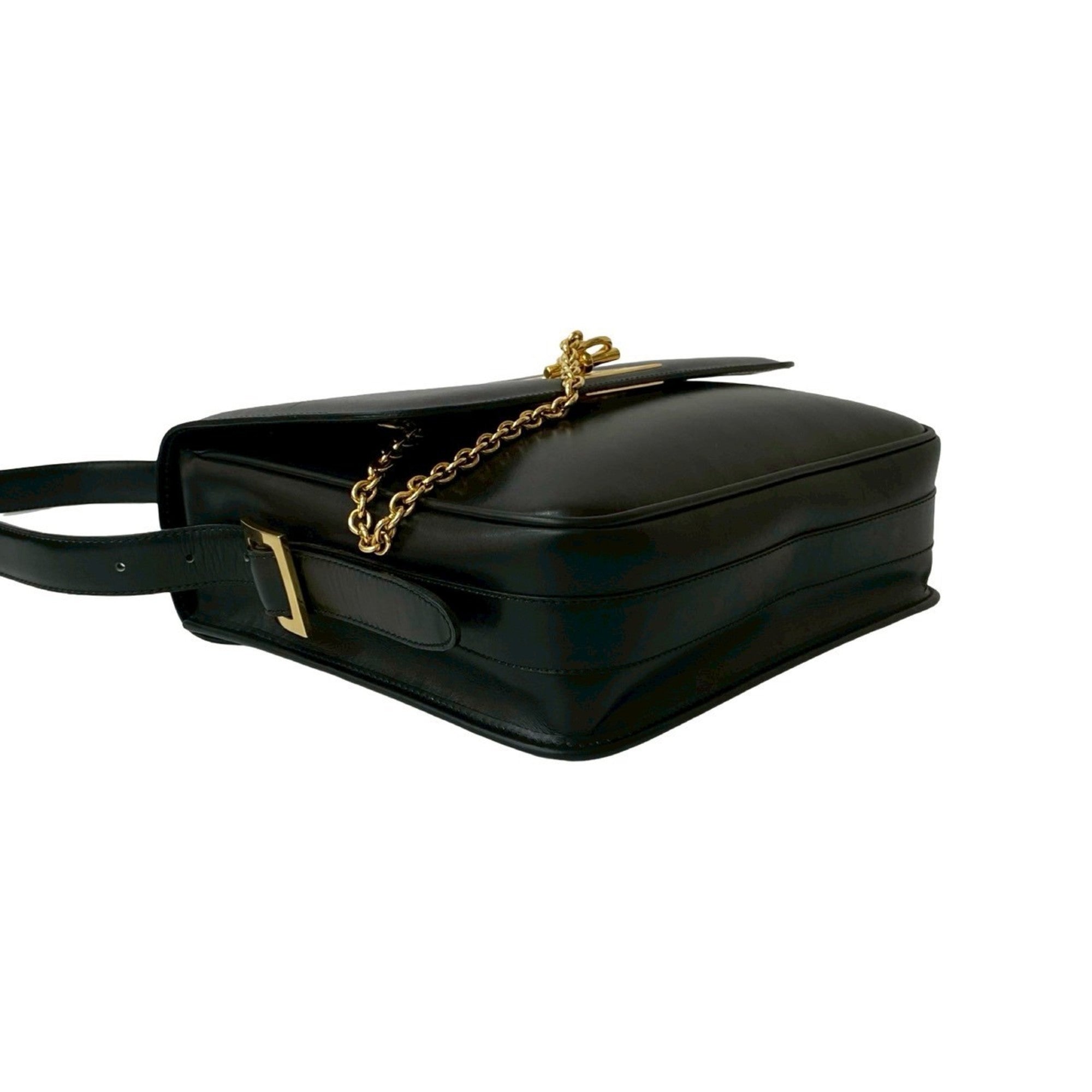 Celine Black Leather Pochette Shoulder Bag (Pre-Owned)