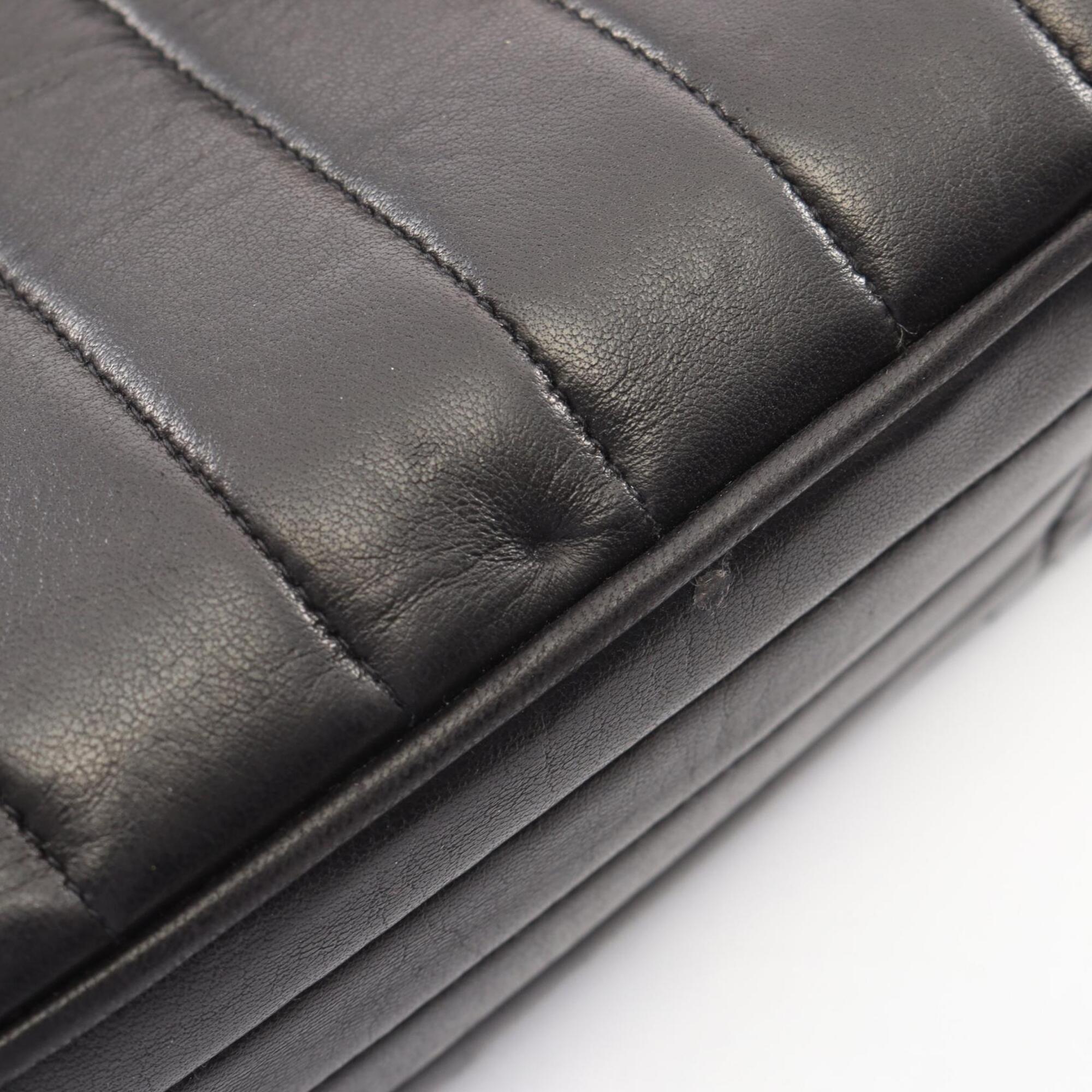 Chanel Black Leather Handbag Shoulder Bag (Pre-Owned)