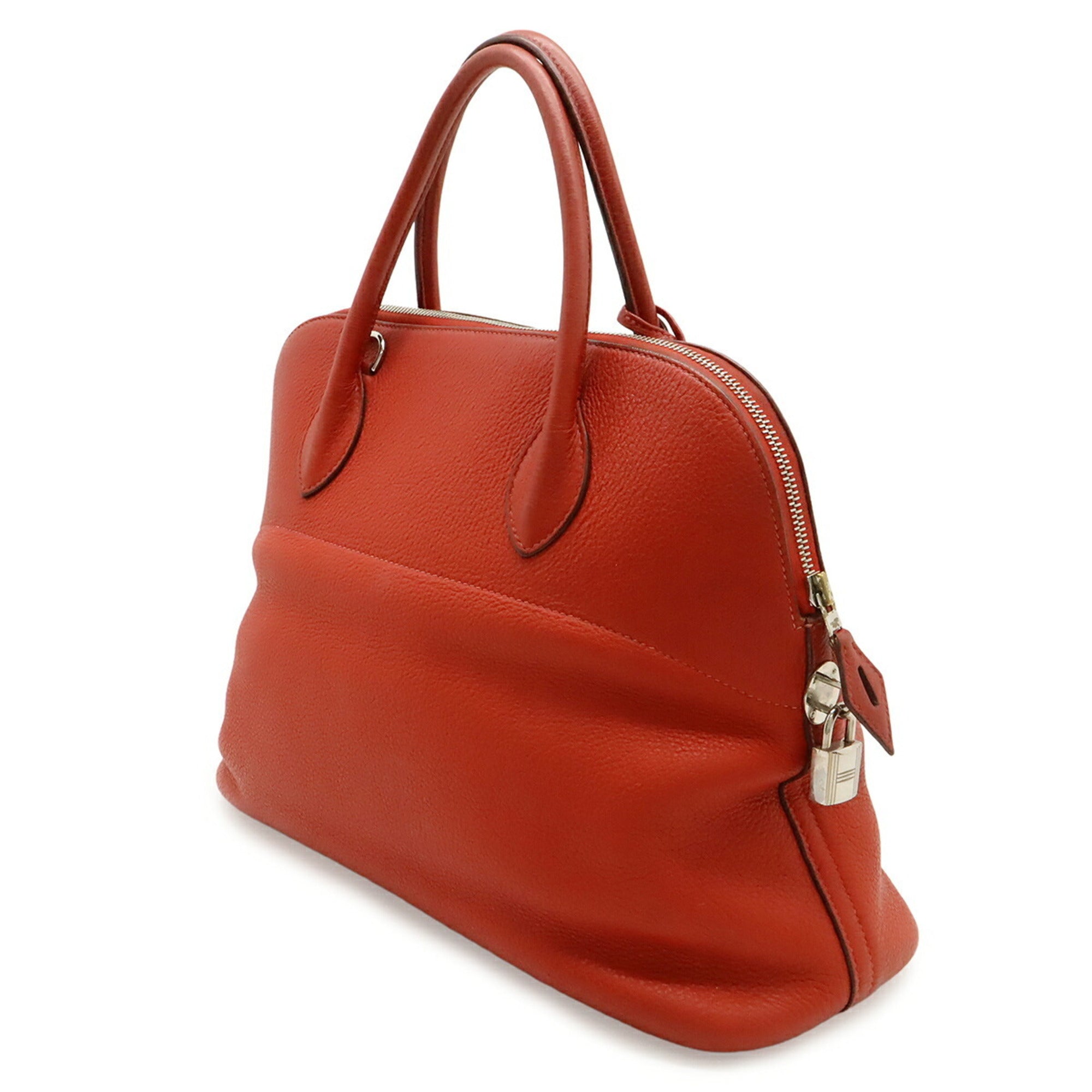Hermes Red Color Taurillon Clemence Leather Handbag Tote Bag (Pre-Owned)