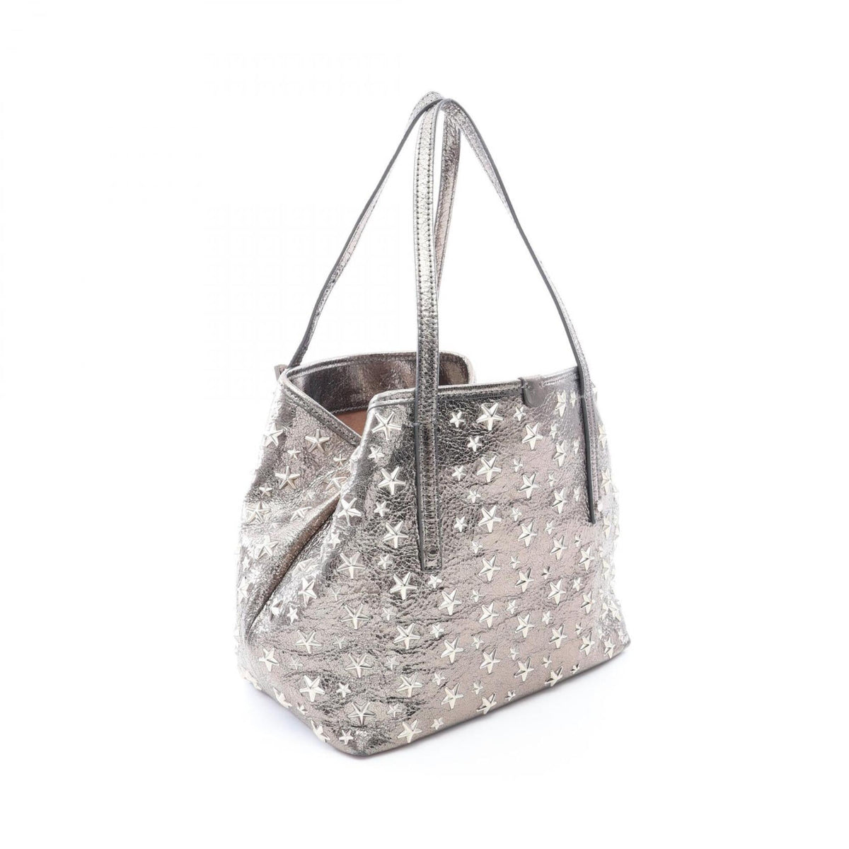 Jimmy Choo Silver Leather Handbag Tote Bag (Pre-Owned)