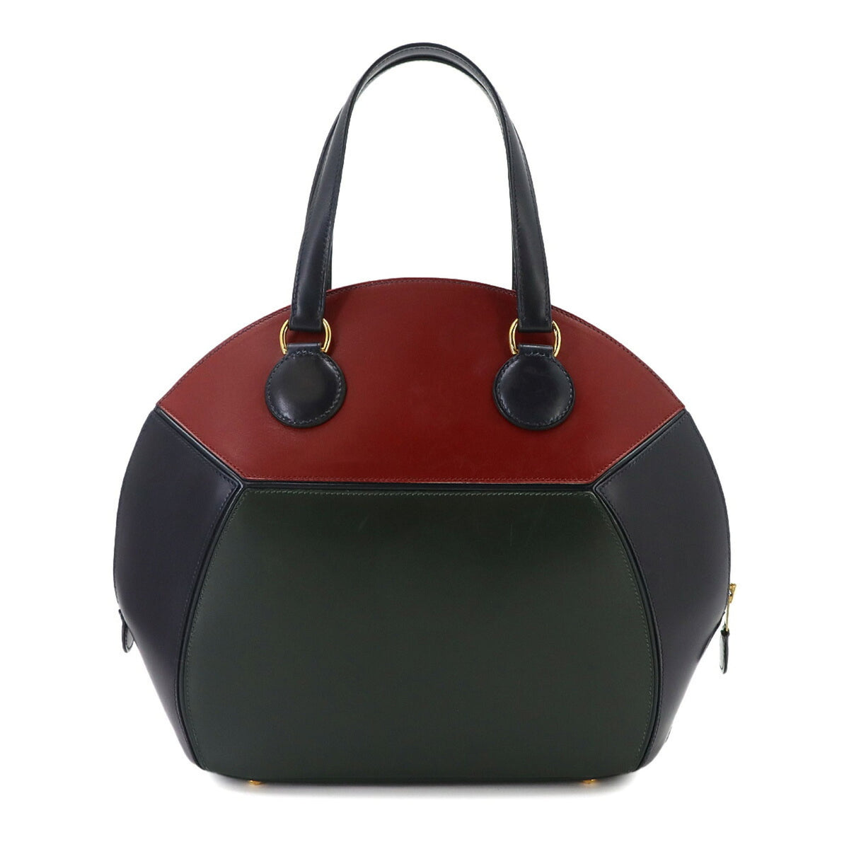 Hermes Blue Indigo Green Rouge H Box Calf Leather Handbag (Pre-Owned)