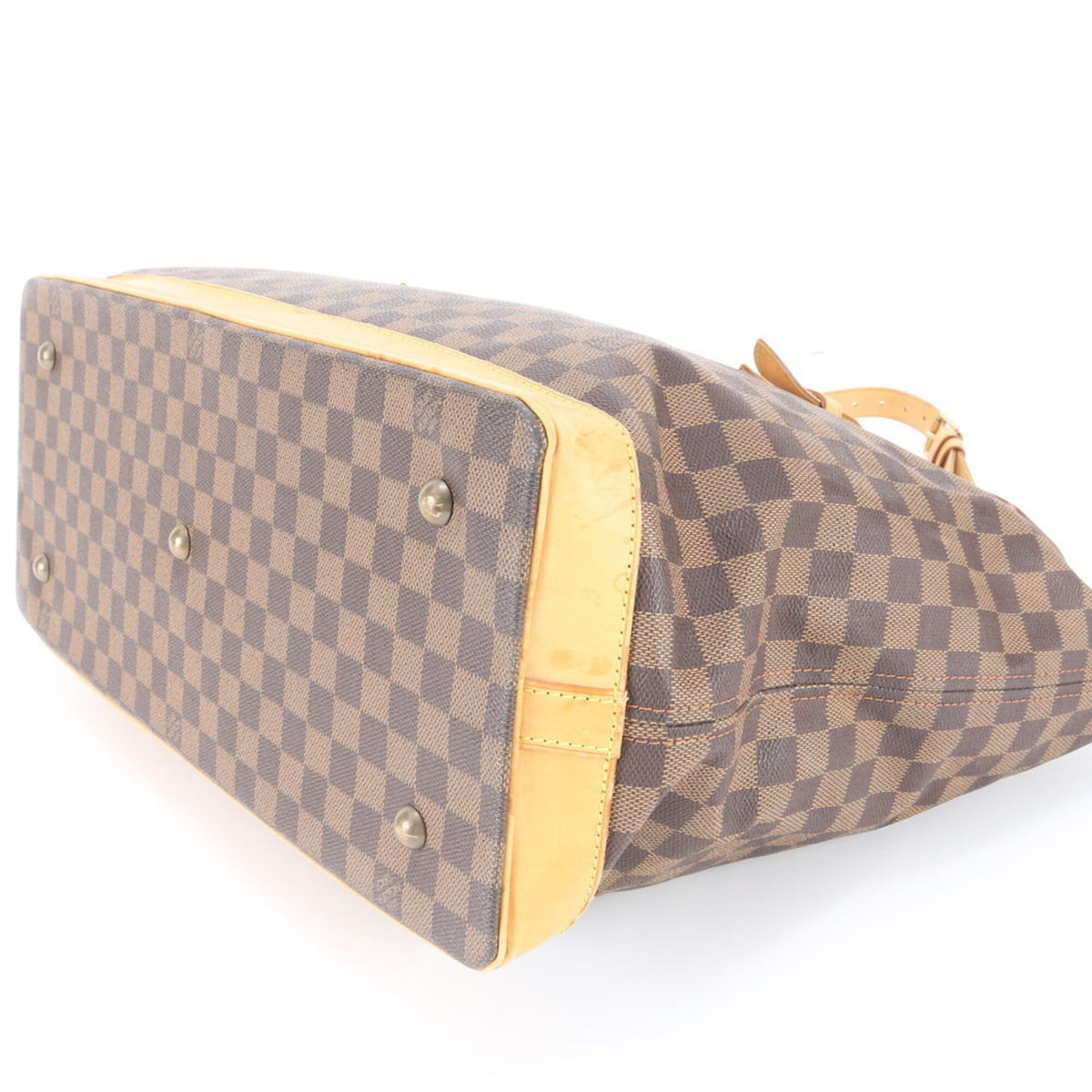 Louis Vuitton Brown Leather Coated Canvas Boston Bag Shoulder Bag (Pre-Owned)
