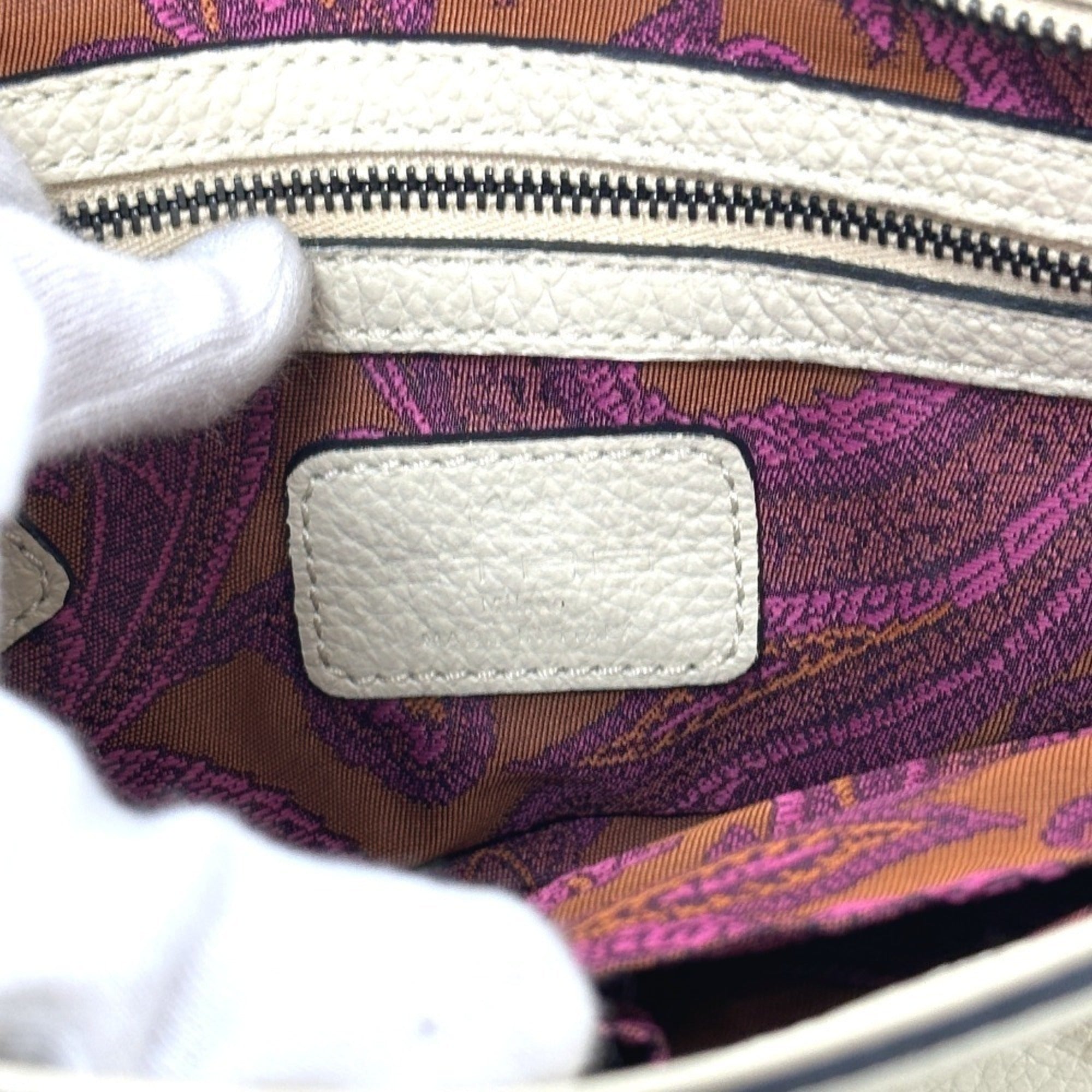 Etro Beige Leather Handbag Shoulder Bag (Pre-Owned)