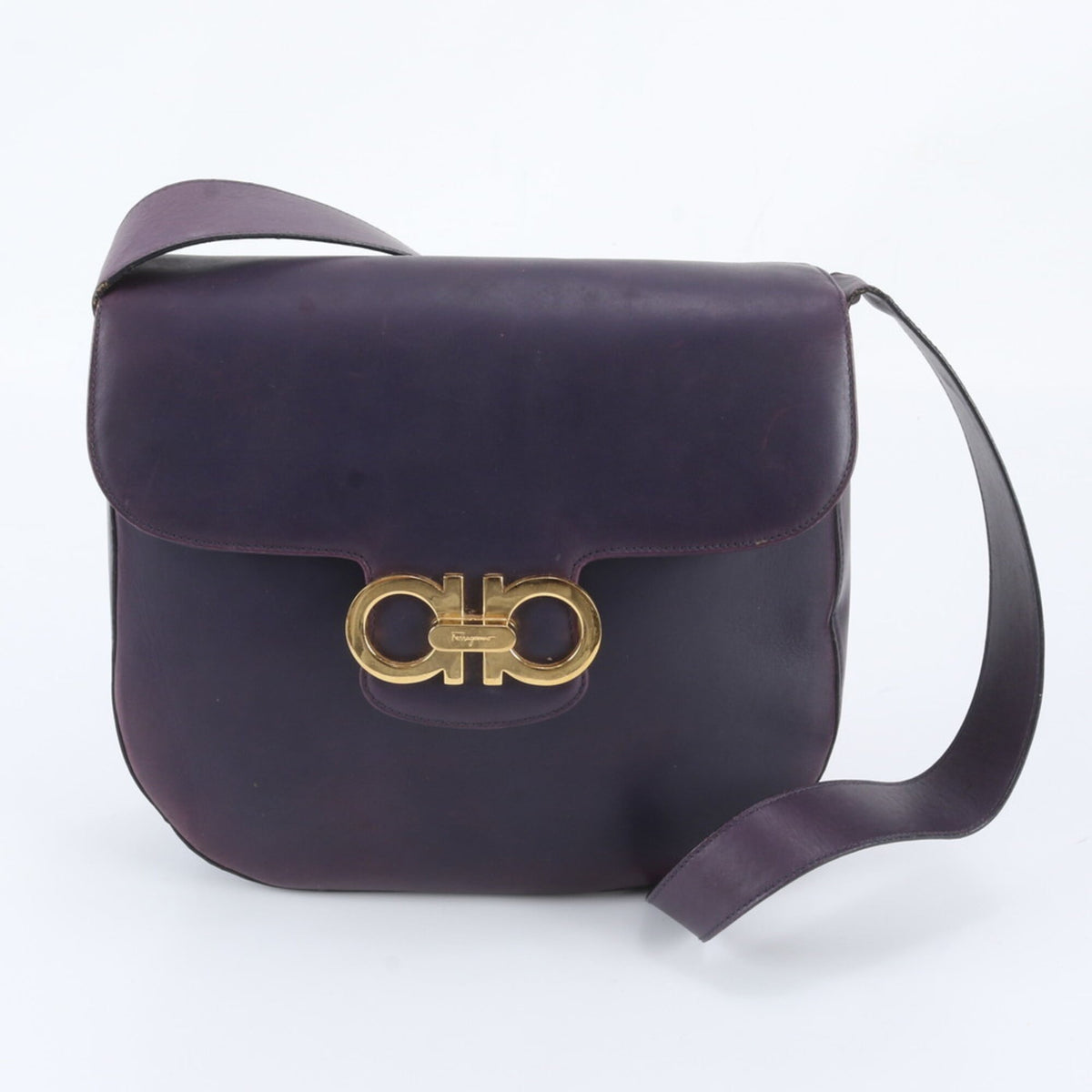 Salvatore Ferragamo Purple Leather Crossbody Bag Shoulder Bag (Pre-Owned)