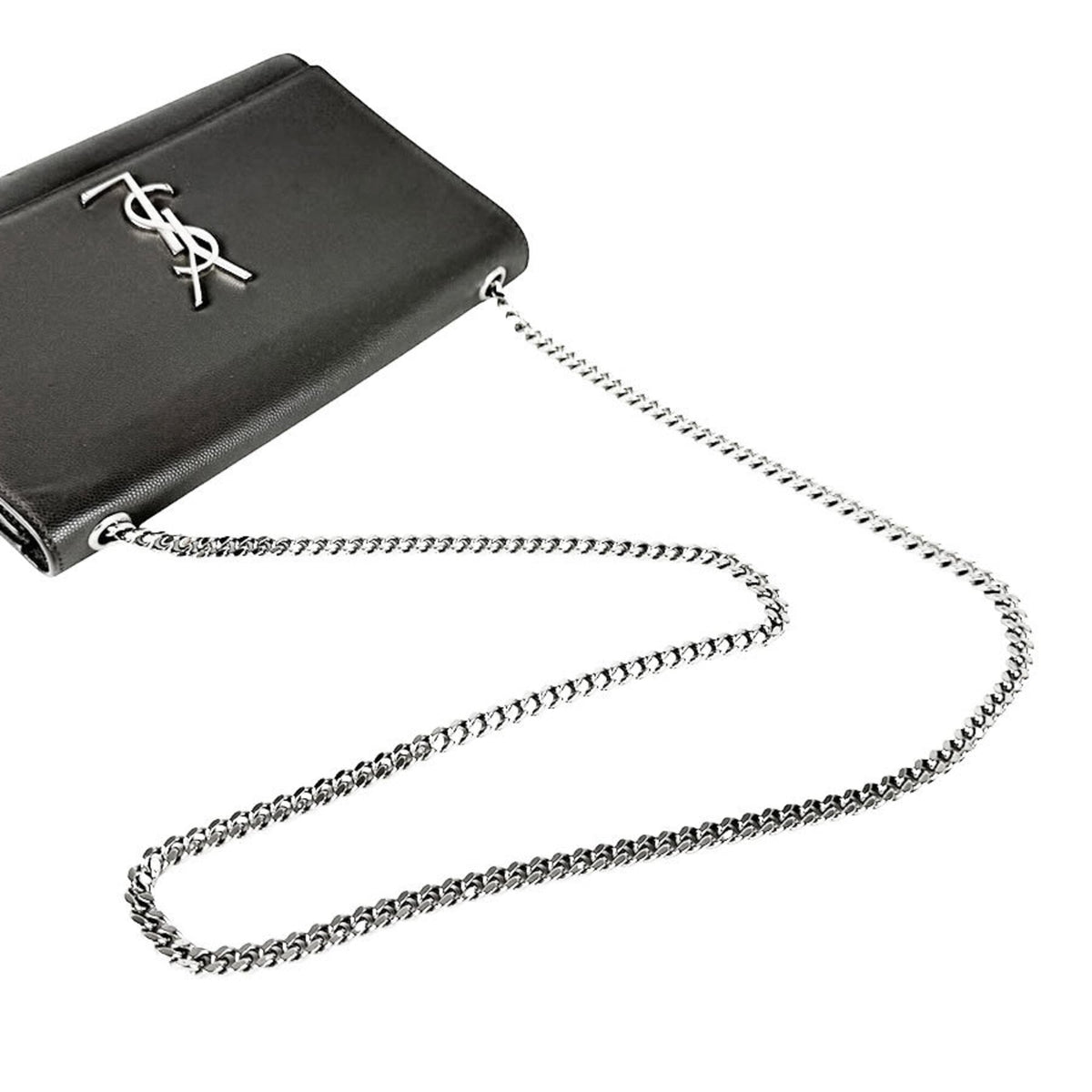 Saint Laurent Gray Leather Shoulder Bag (Pre-Owned)