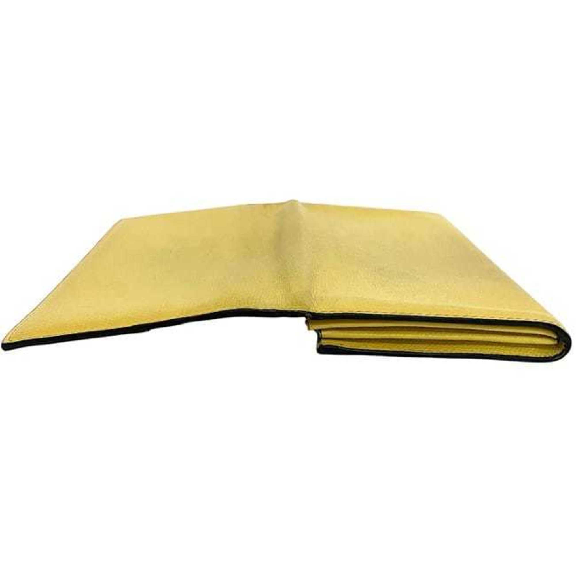 Valextra Yellow Leather Long Wallet (Bi-Fold) (Pre-Owned)