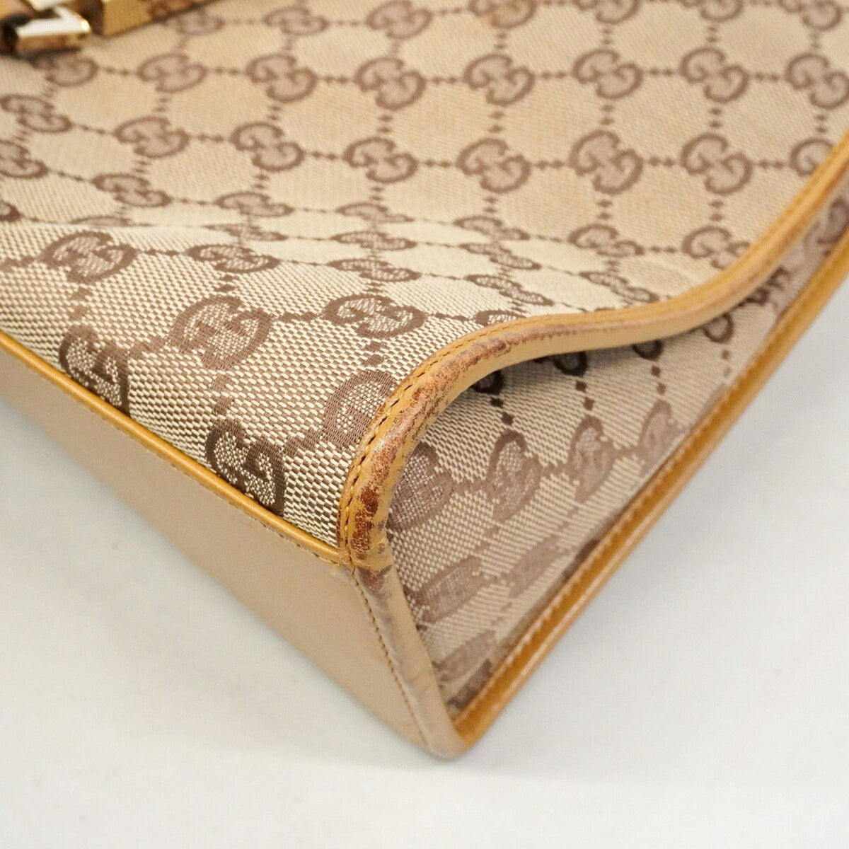 Gucci Brown Canvas Handbag (Pre-Owned)
