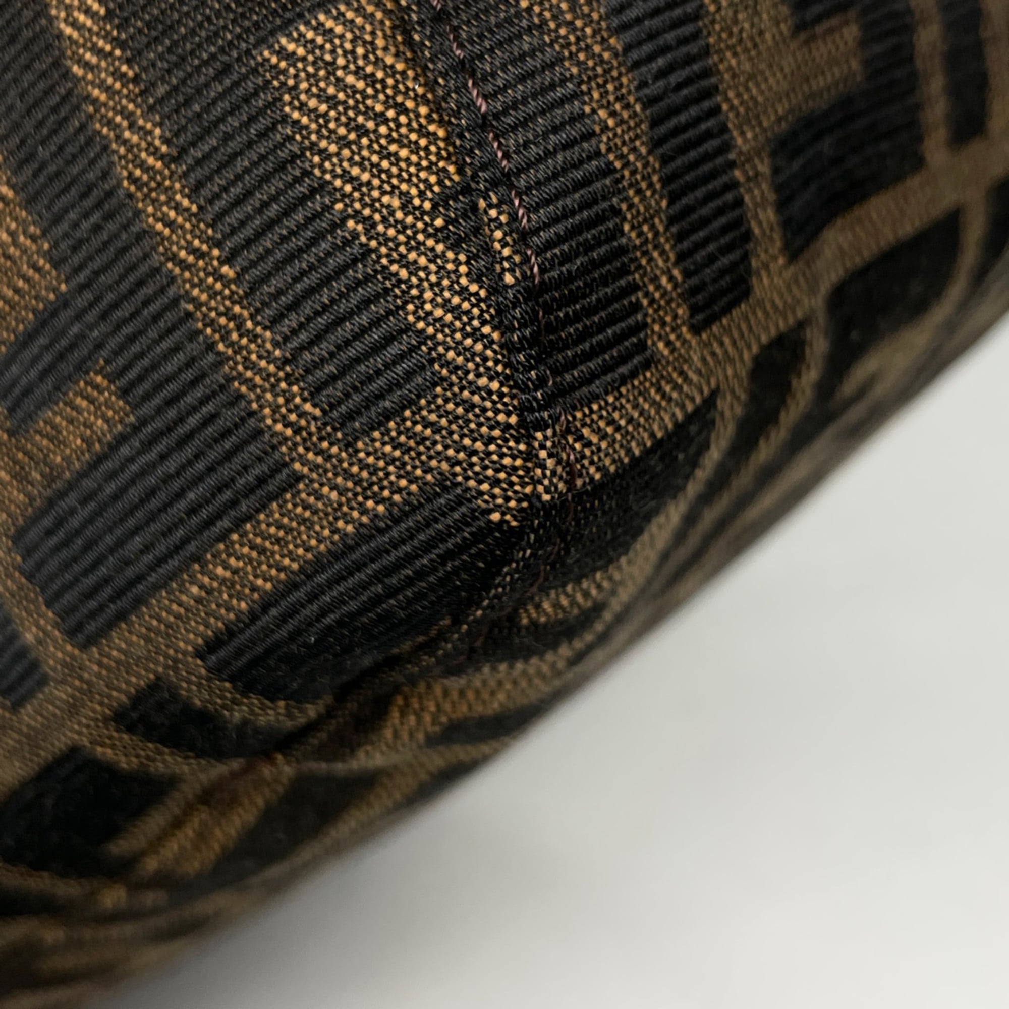 Fendi Brown Canvas Leather Shoulder Bag (Pre-Owned)