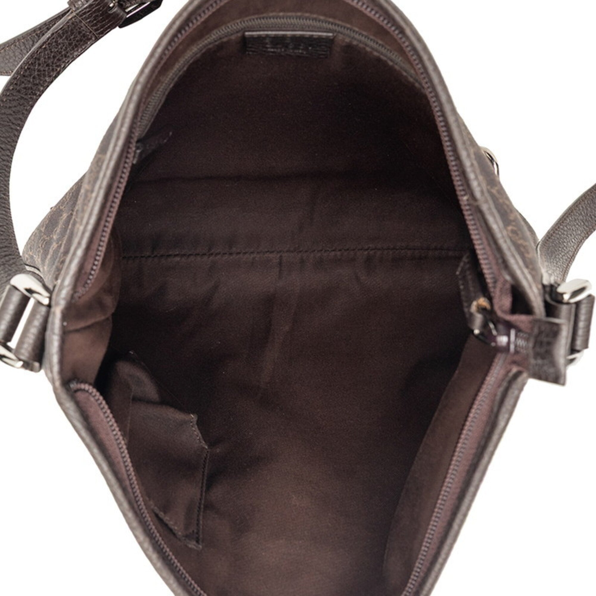 Gucci Brown Canvas Leather Shoulder Bag (Pre-Owned)