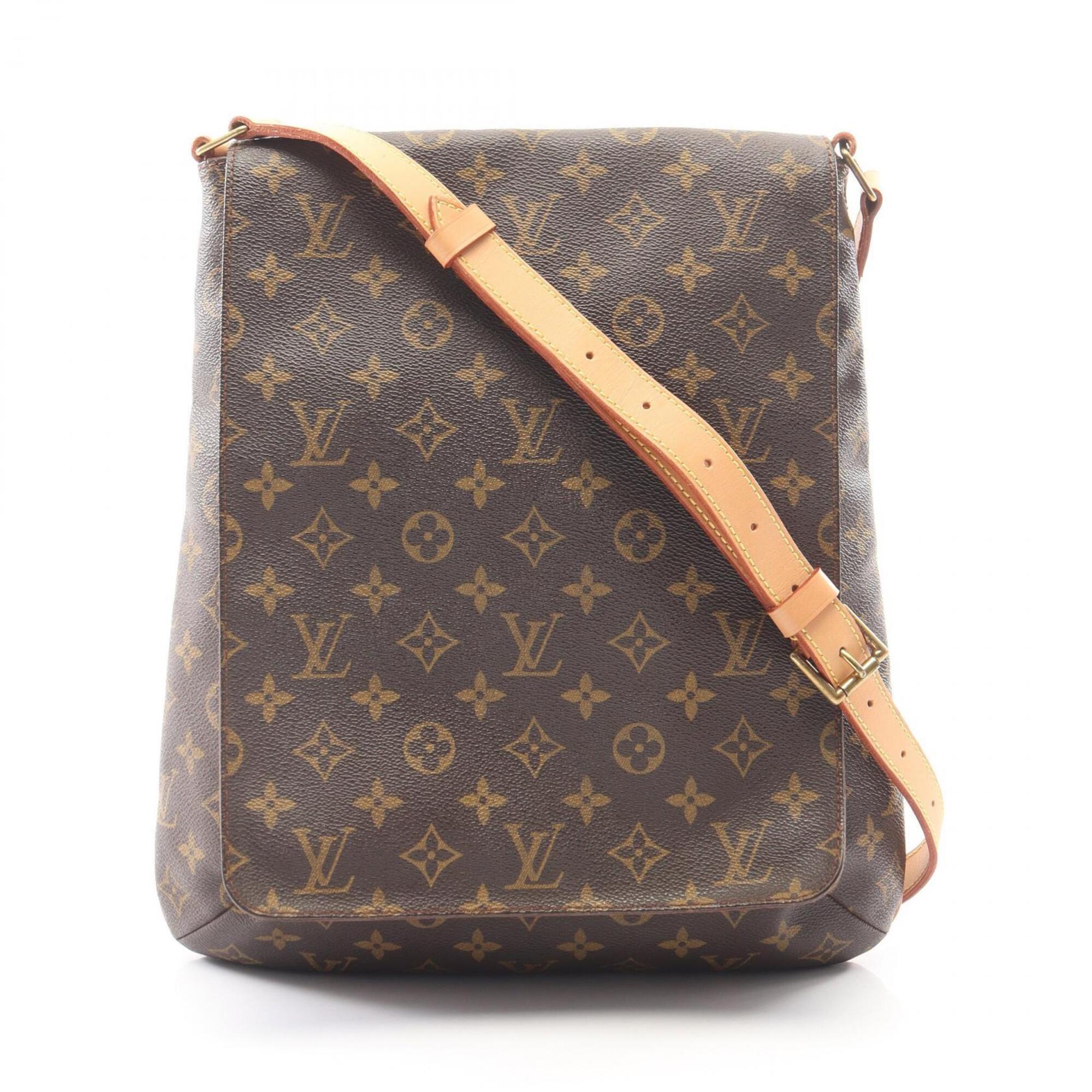 Louis Vuitton Brown Monogram Leather Handbag Shoulder Bag (Pre-Owned)