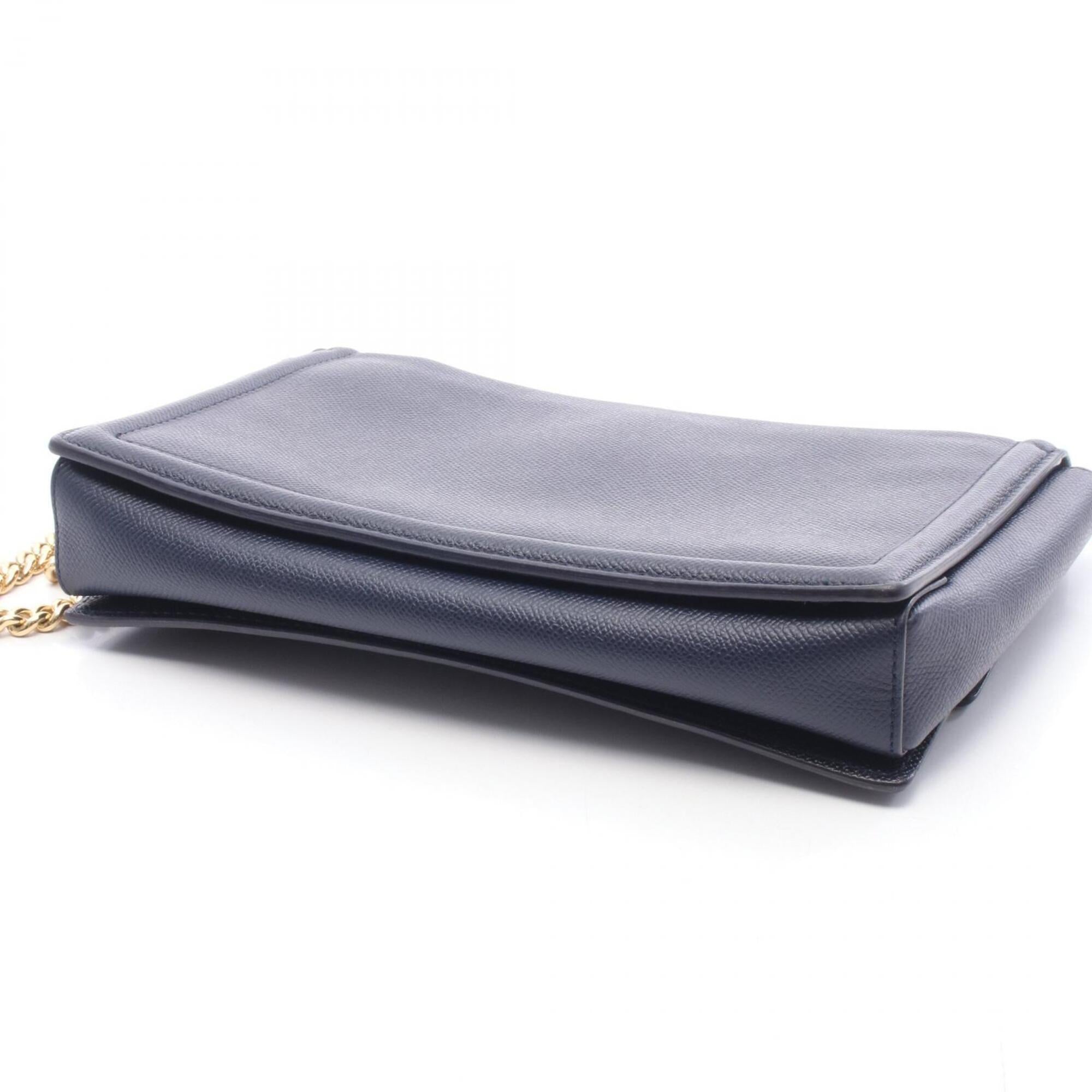 Salvatore Ferragamo Navy Leather Handbag Shoulder Bag (Pre-Owned)