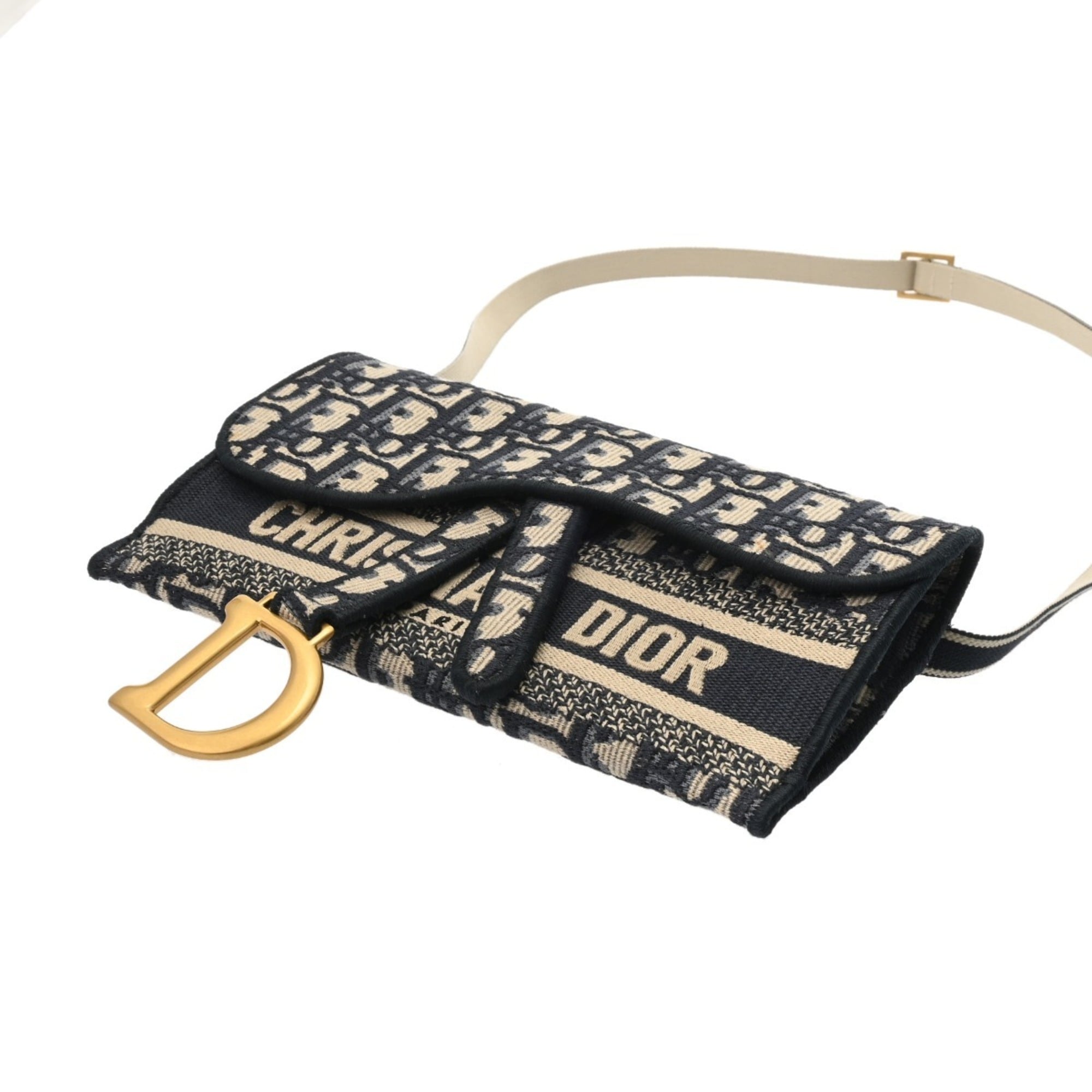Christian Dior Blue Jacquard Shoulder Bag (Pre-Owned)