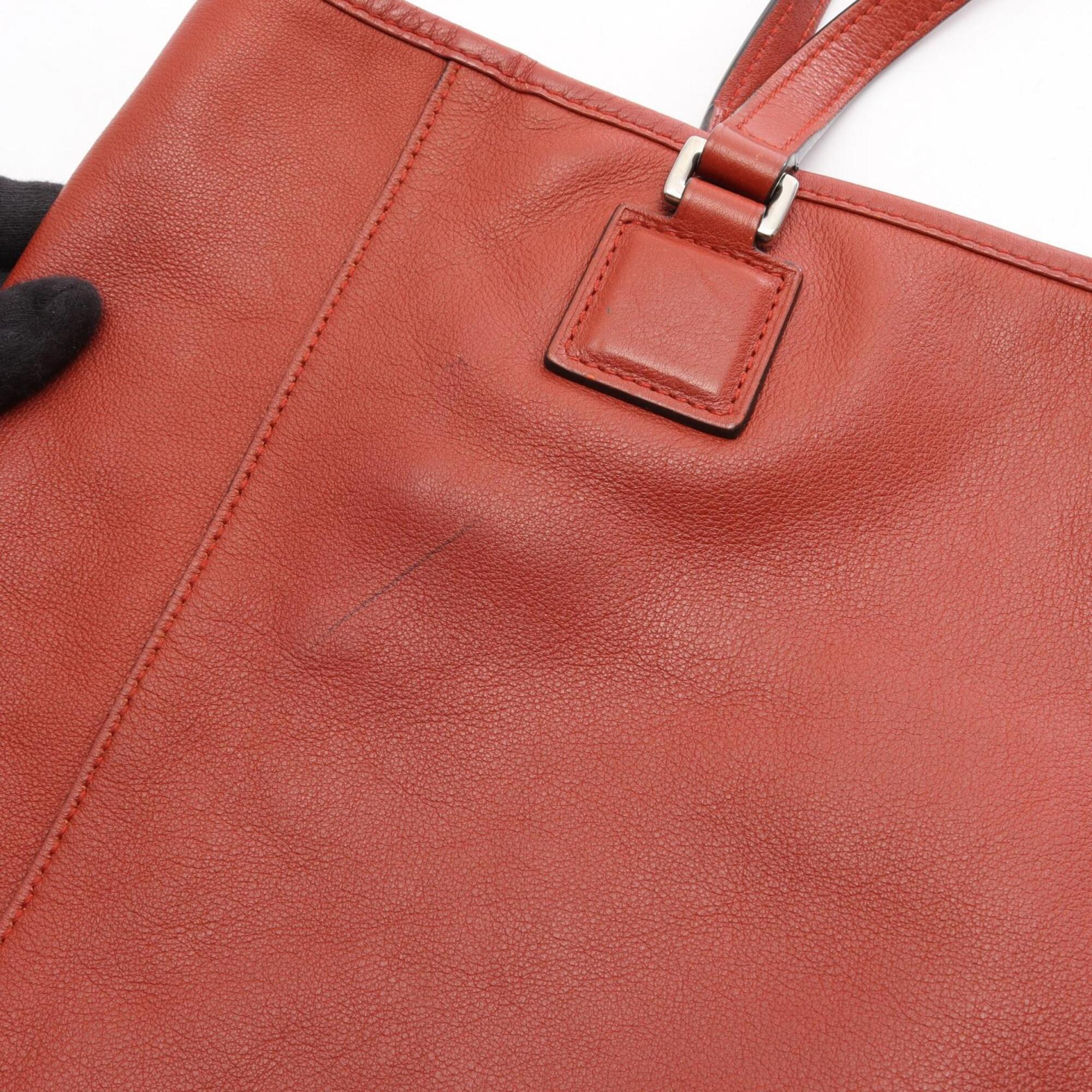 Loewe Bordeaux Leather Handbag Tote Bag (Pre-Owned)