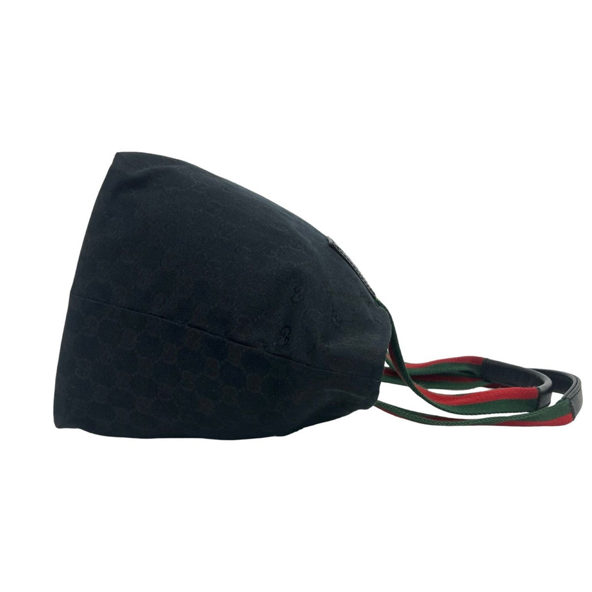 Gucci Black Green Red Color Canvas Leather Handbag Shoulder Bag Tote Bag (Pre-Owned)