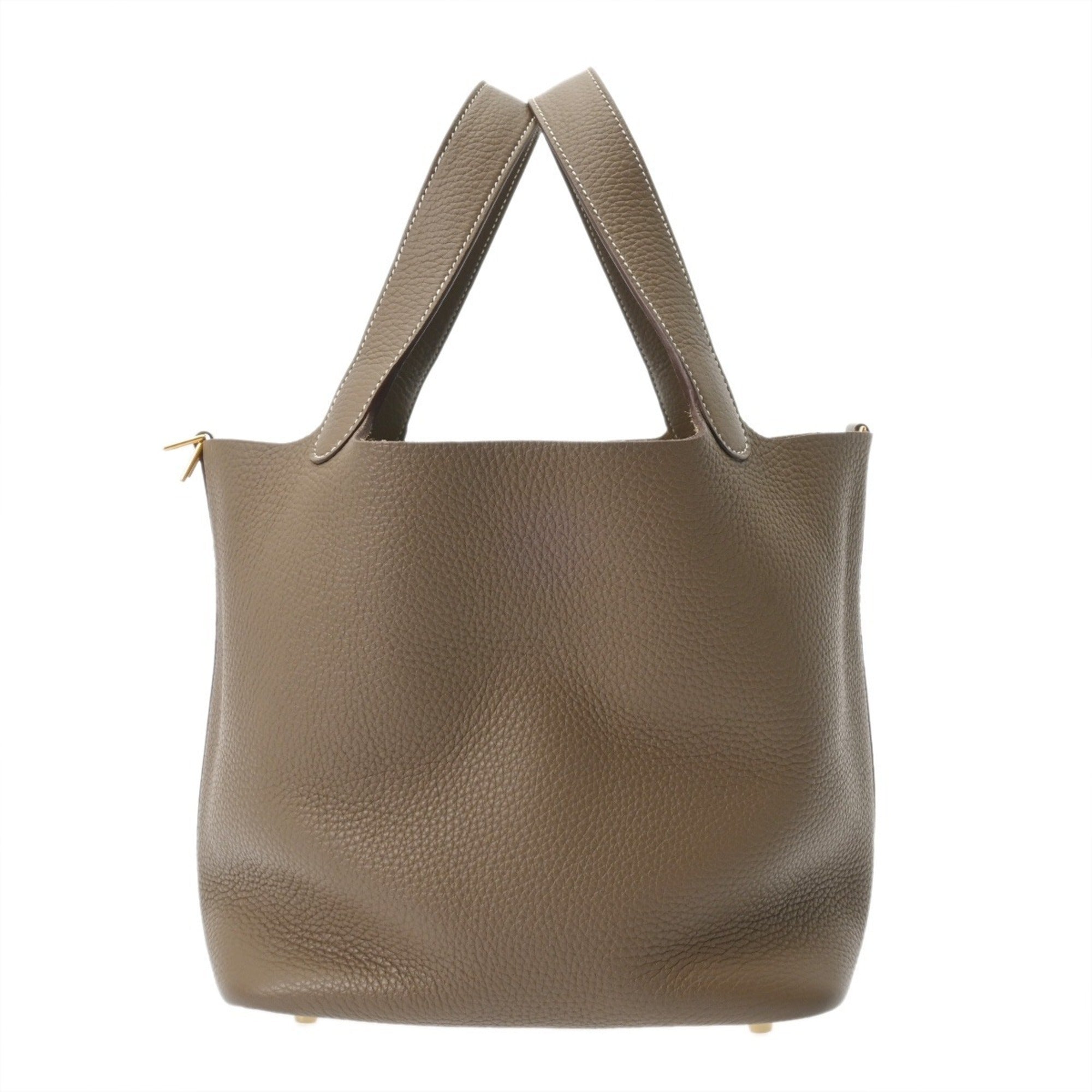 Hermes Etoupe Gray Taurillon Clemence Leather Handbag (Pre-Owned)