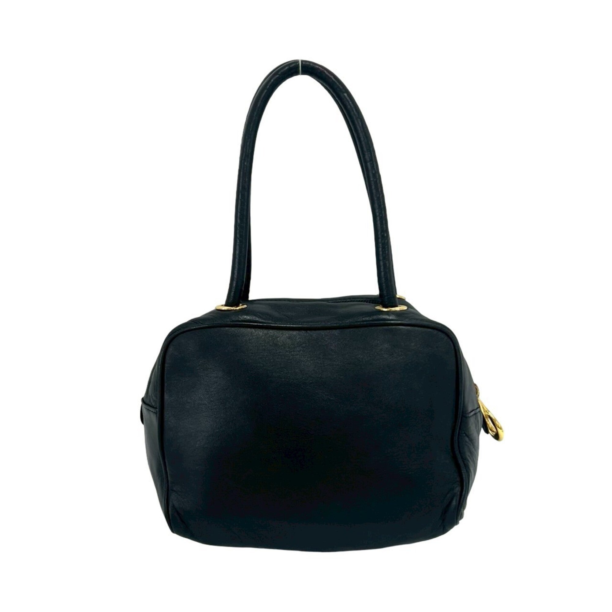 Loewe Black Leather Boston Bag Handbag (Pre-Owned)