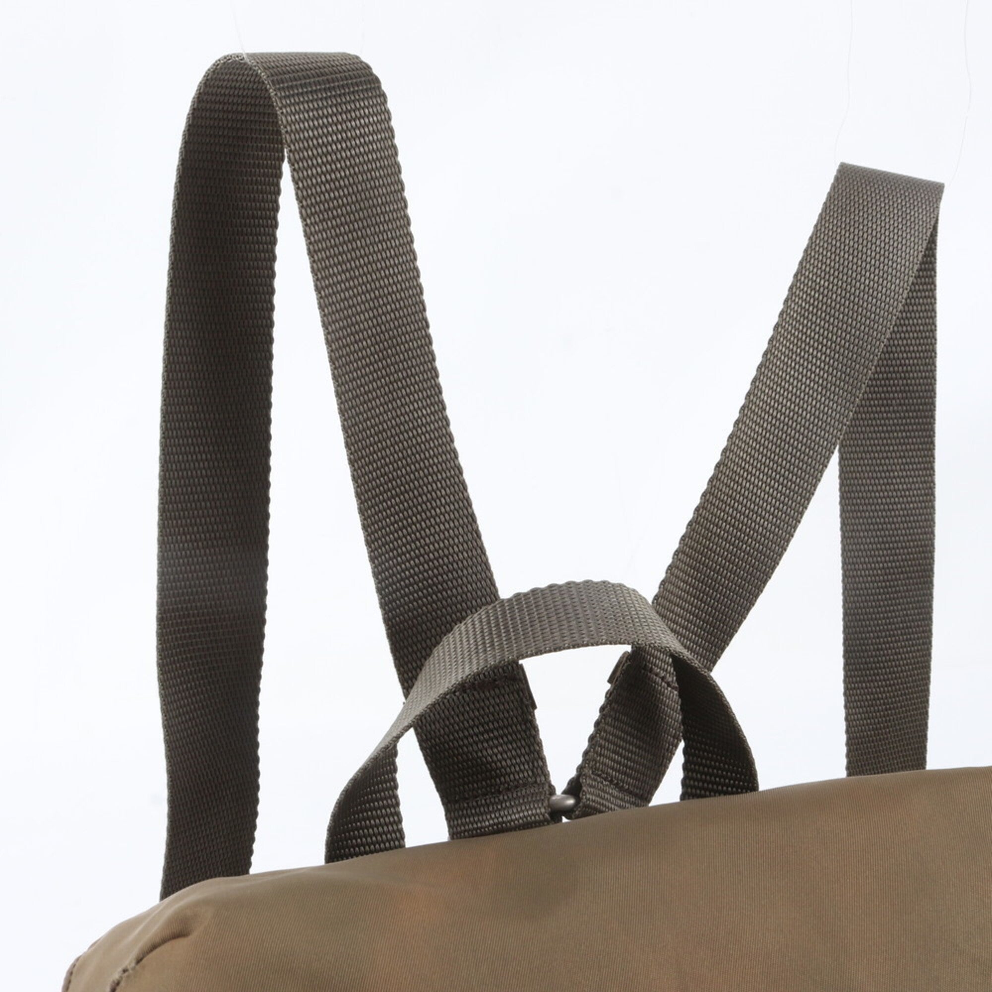 Prada Beige Nylon Leather Backpack (Pre-Owned)