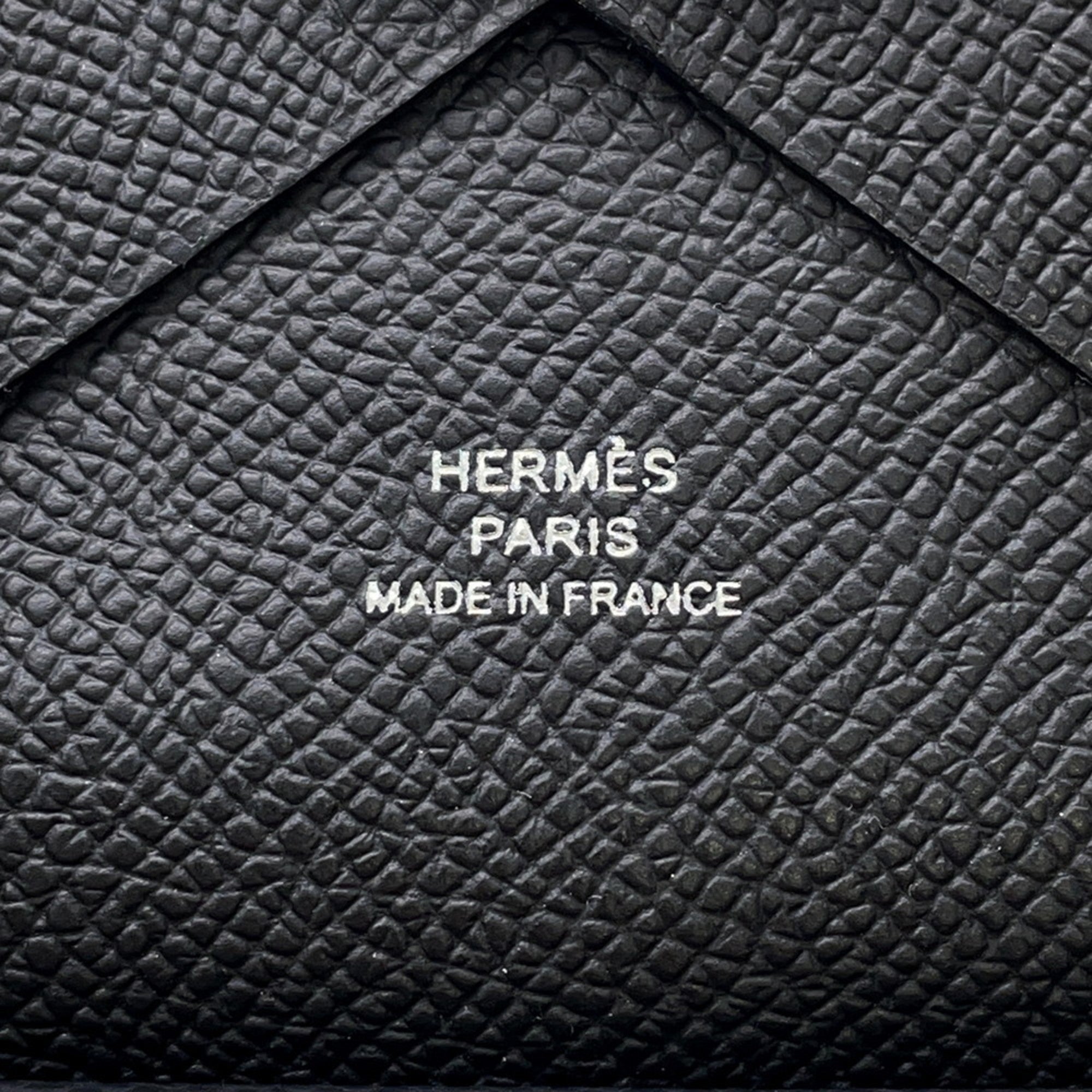 Hermes Black Epsom Leather Coin Purse/Coin Case (Pre-Owned)