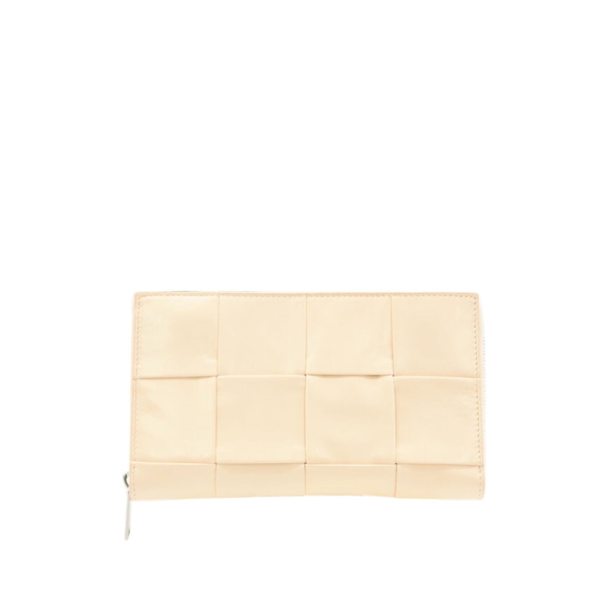 Bottega Veneta Beige Intrecciato Leather Long Wallet (Bi-Fold) (Pre-Owned)