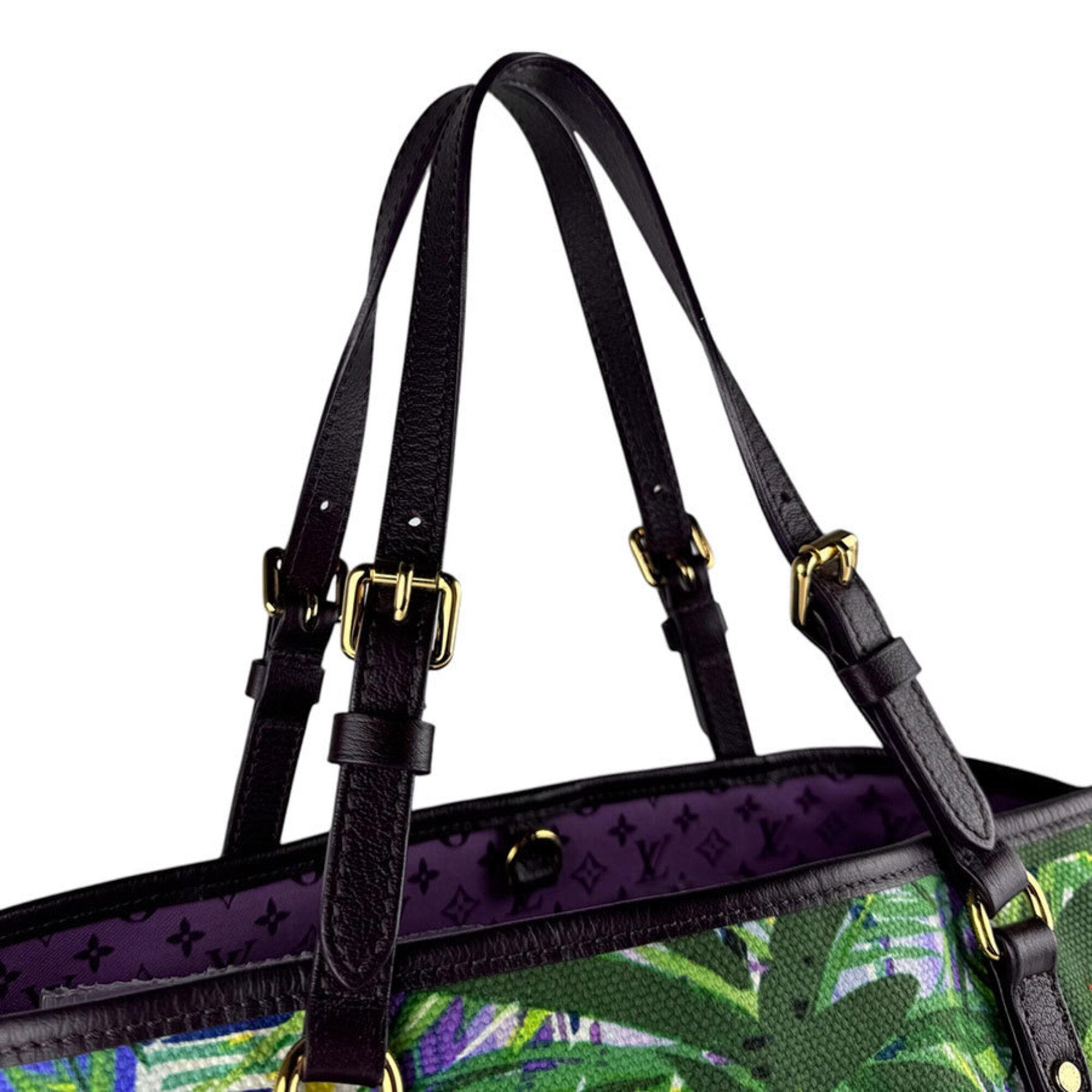 Louis Vuitton Multi-Color Purple Canvas Leather Handbag (Pre-Owned)