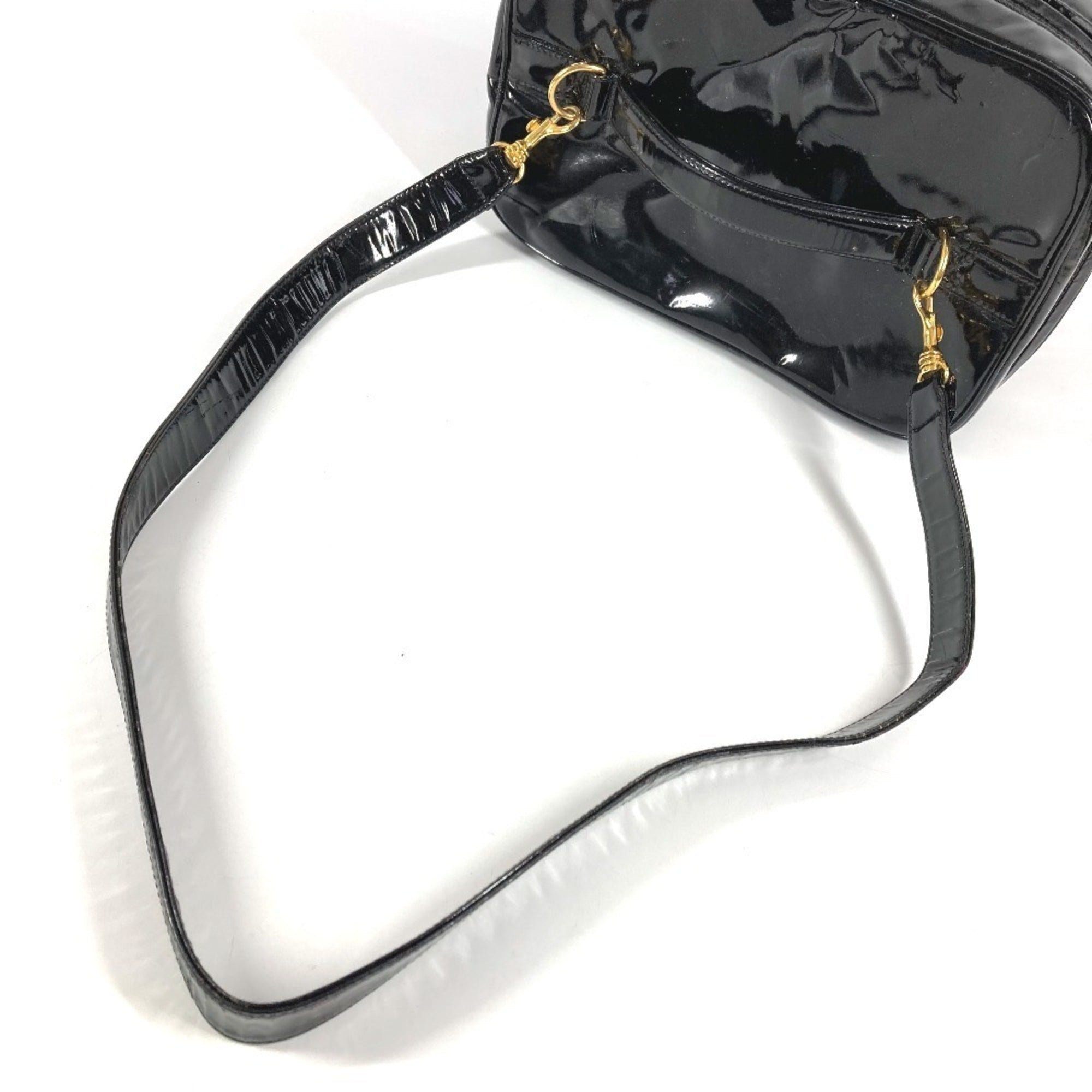 Chanel Black Patent Leather Handbag Shoulder Bag Vanity Bag (Pre-Owned)