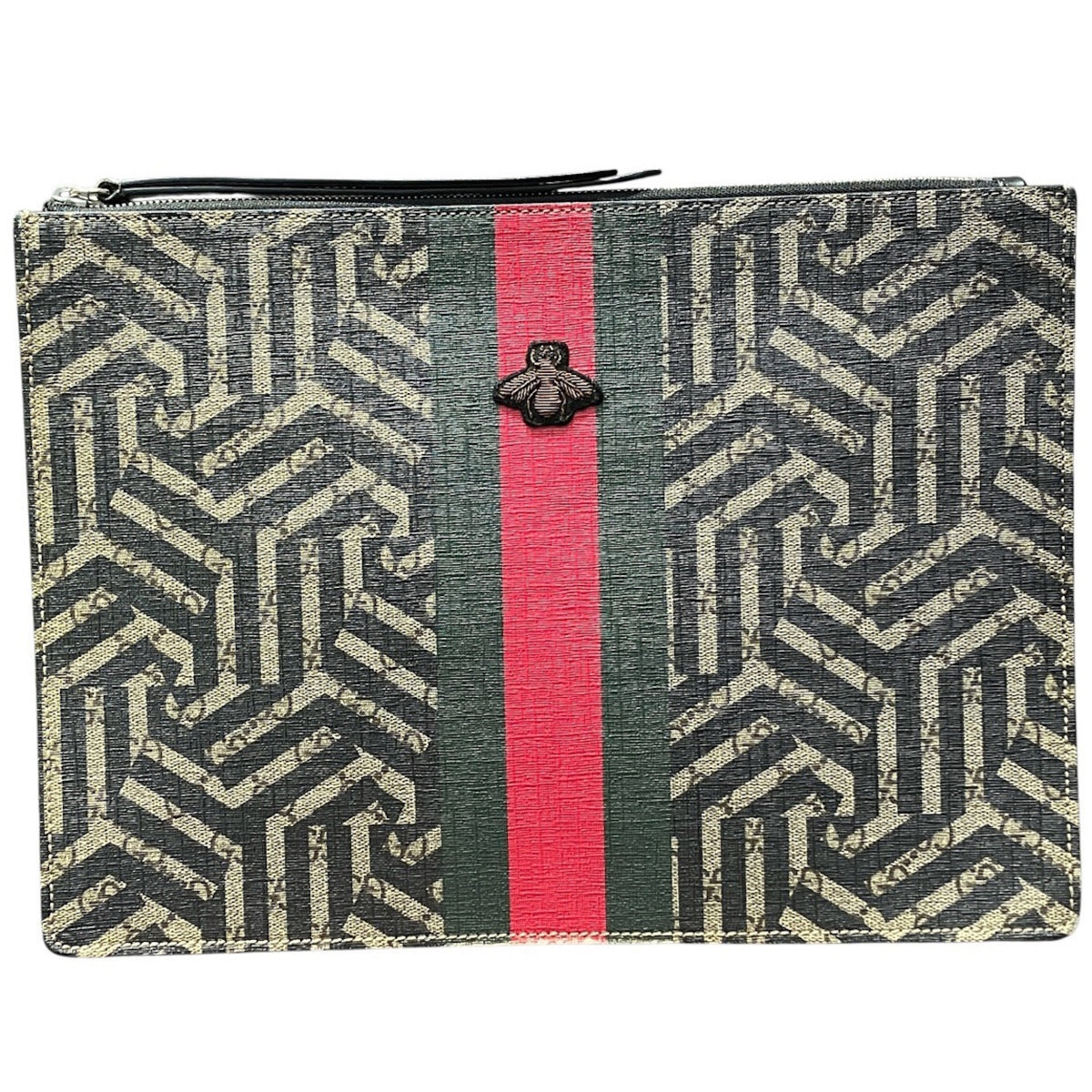 Gucci Gray Leather Clutch Bag (Pre-Owned)