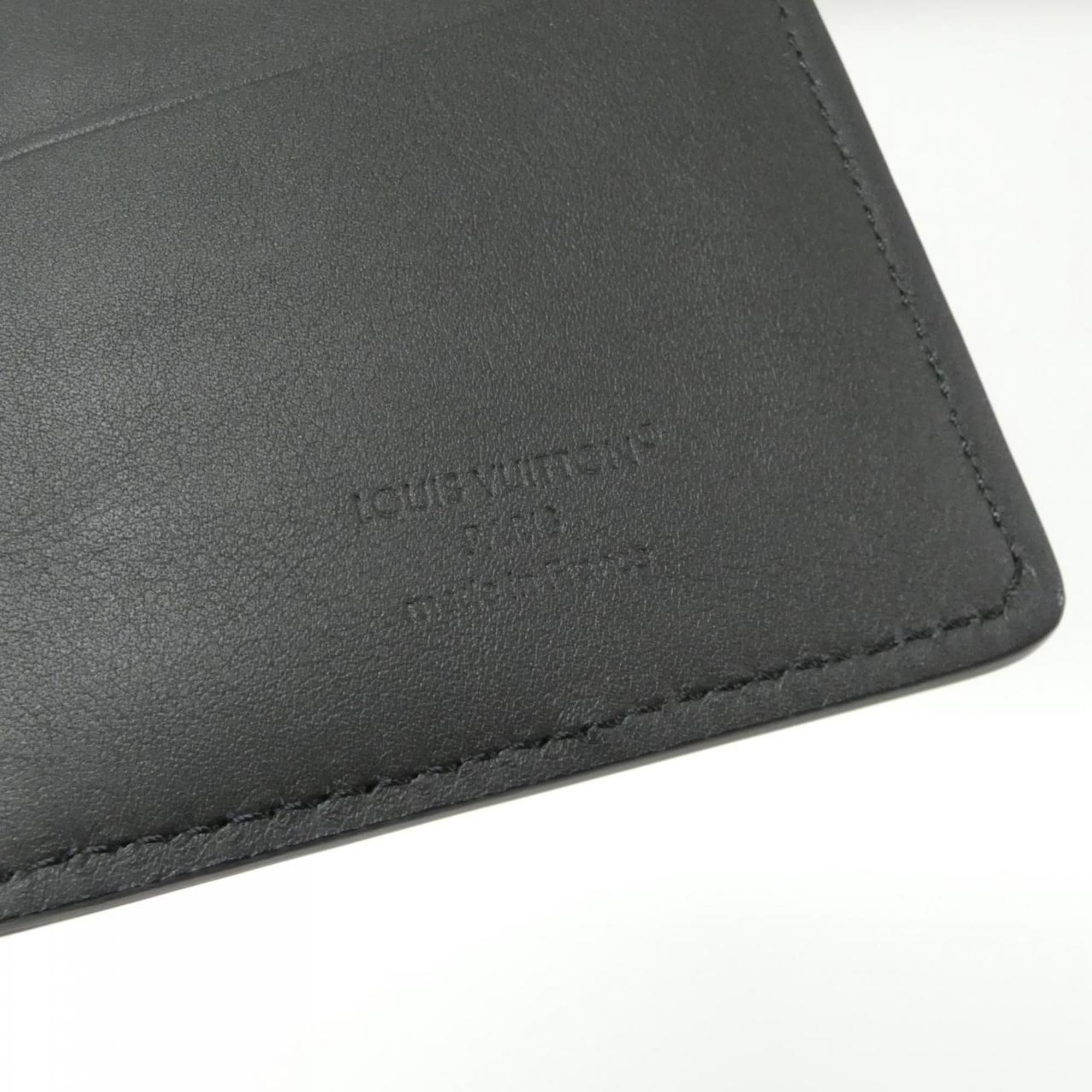 Louis Vuitton Taurillon Black Leather Long Wallet (Bi-Fold) (Pre-Owned)