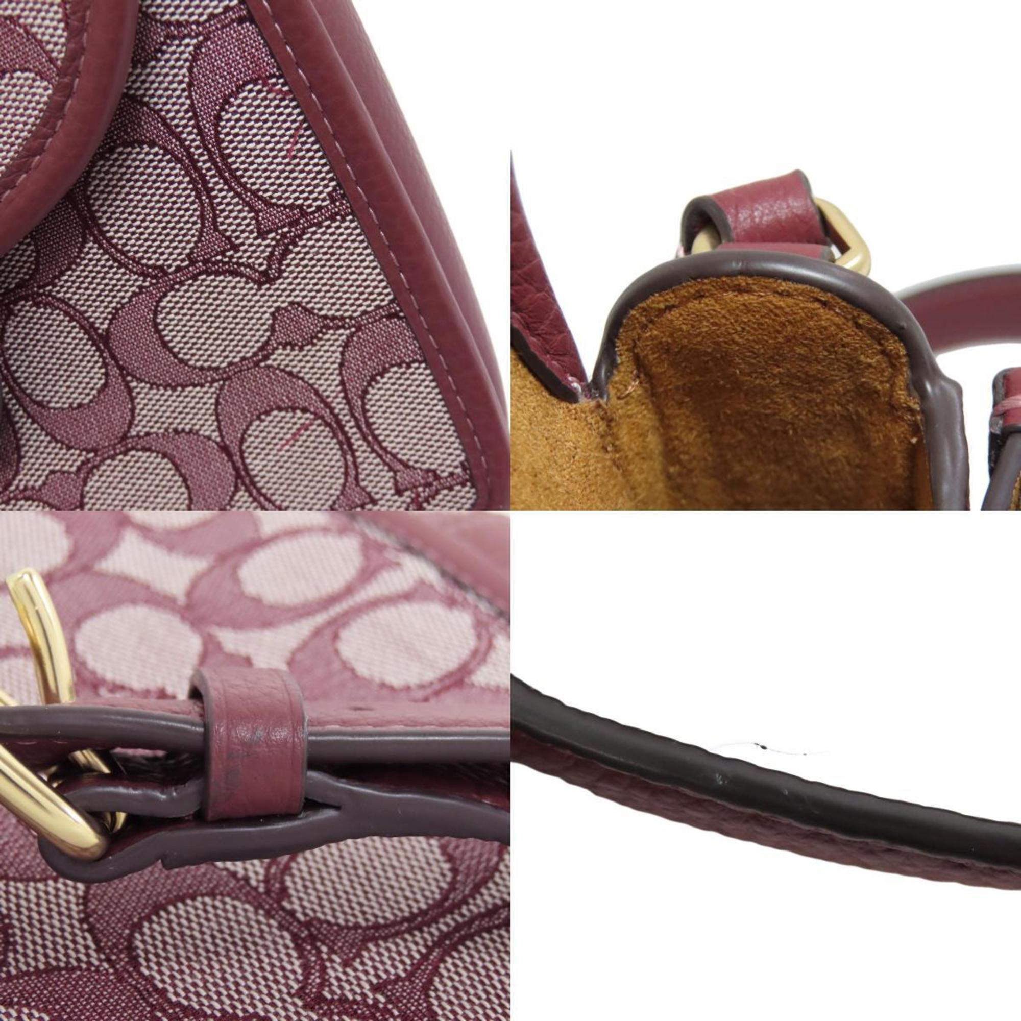 Coach Signature Bordeaux Red Color Signature Line Shoulder Bag (Pre-Owned)