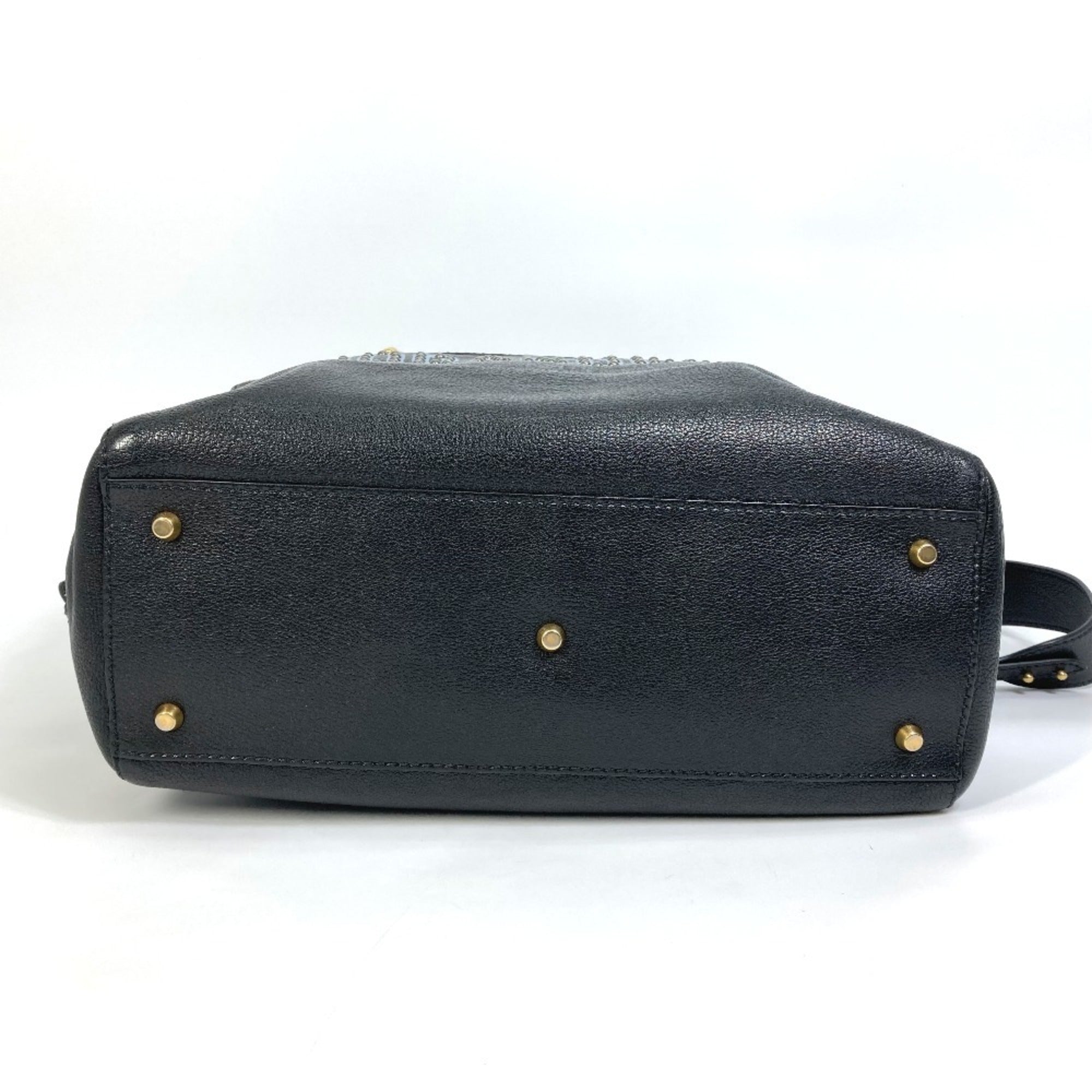 Christian Dior Black Leather Shoulder Bag Tote Bag (Pre-Owned)